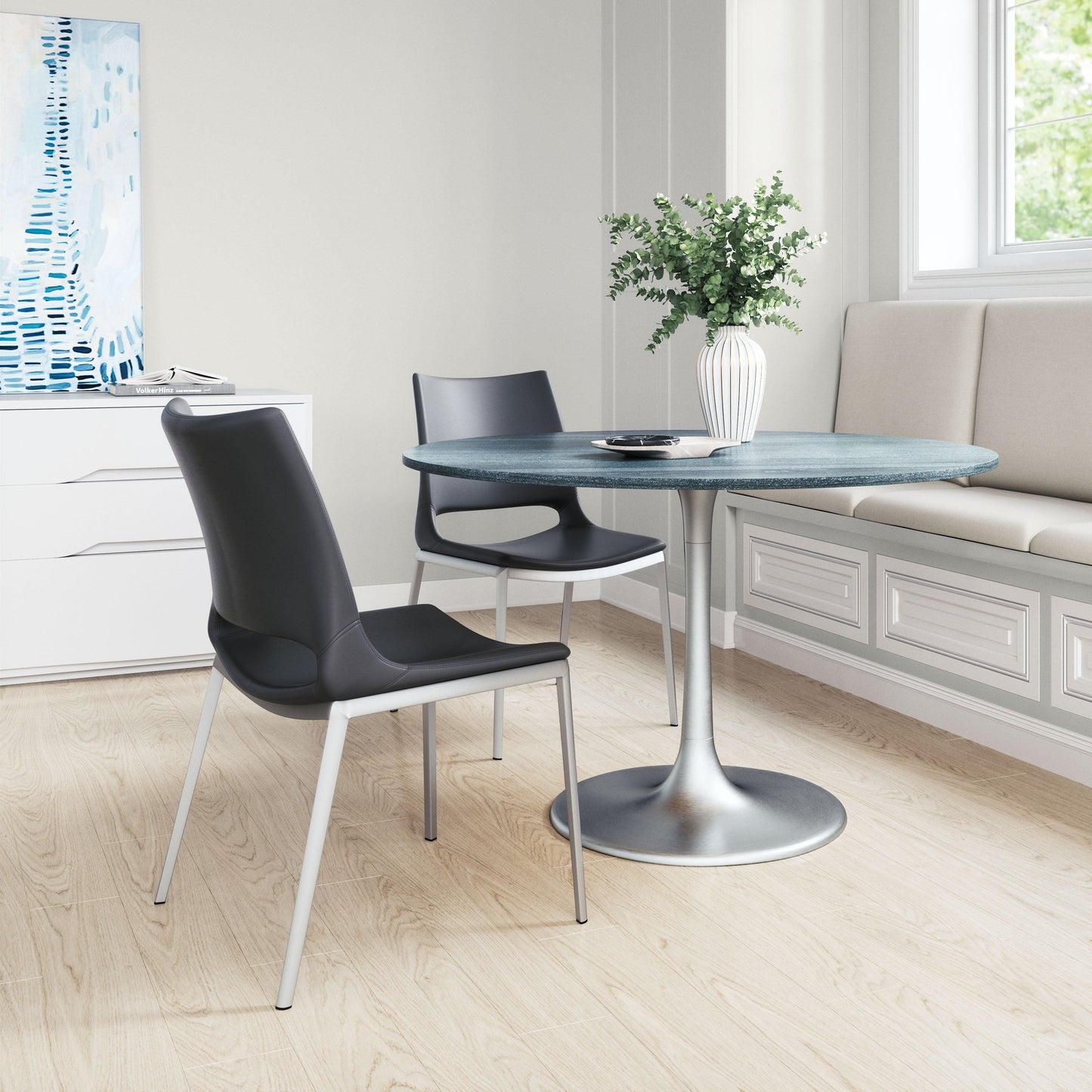 Ace Dining Chair (Set of 2) Black & Silver - Disselt Designs