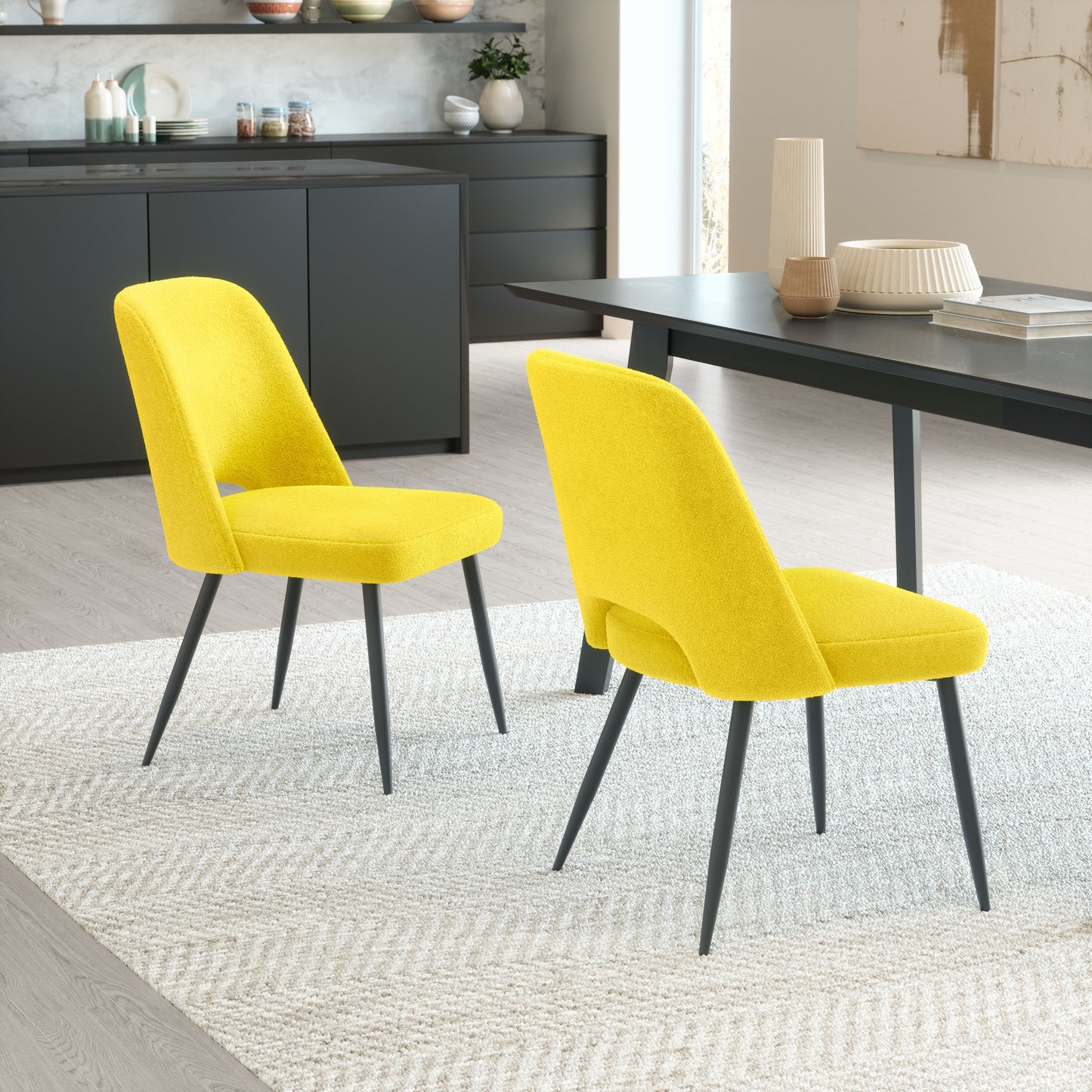 Teddy Dining Chair (Set of 2) Yellow - Disselt Designs