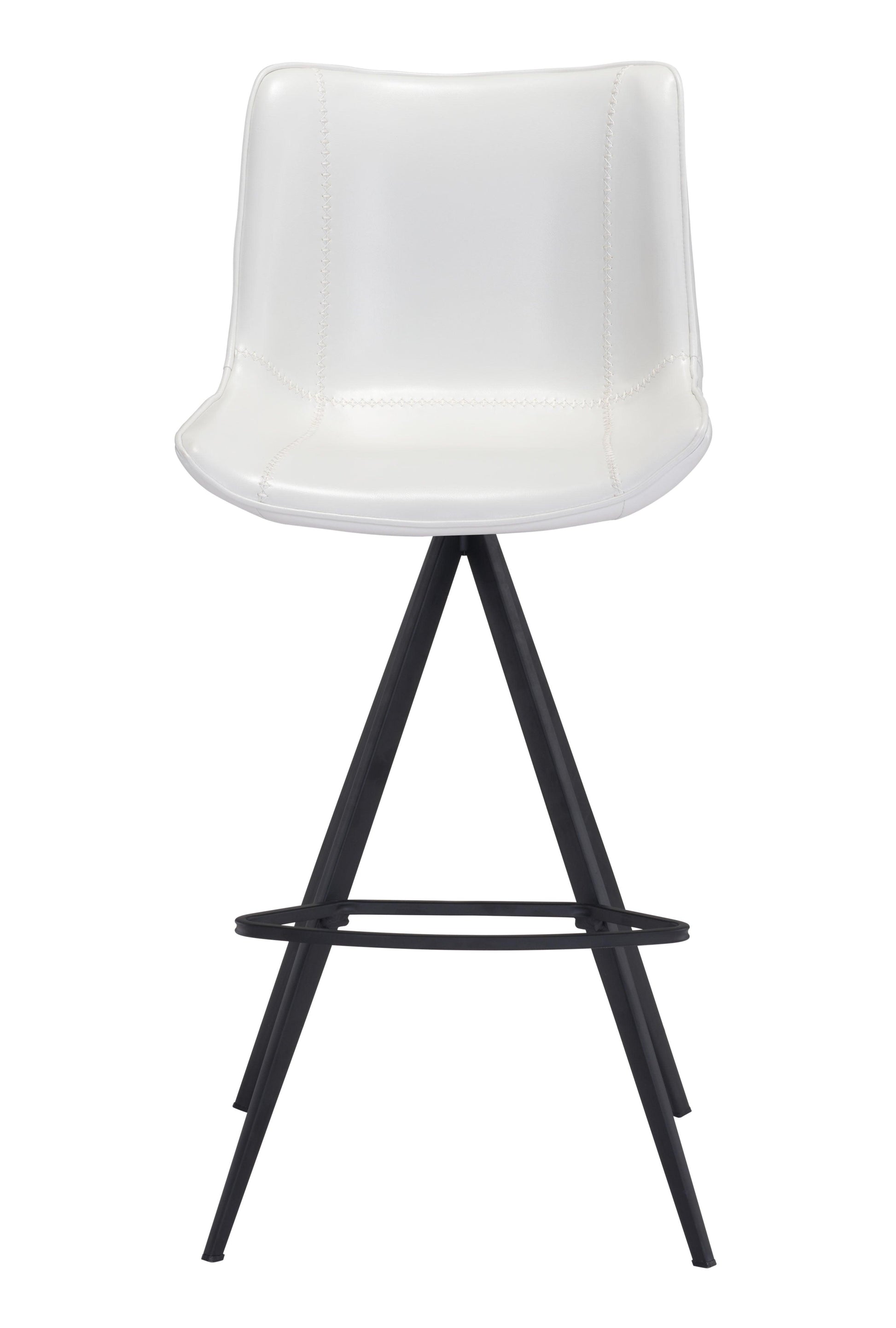 Aki Barstool (Set of 2) White & Black - Disselt Designs