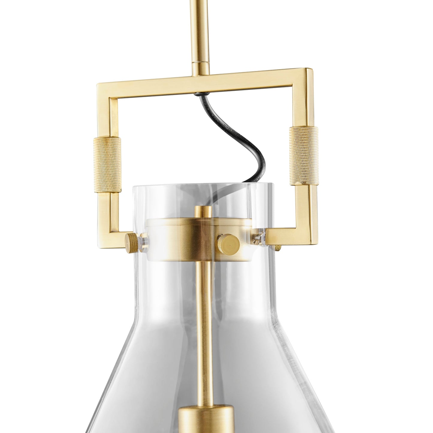 Helios 1 LED light Pendant // Crystal & Gold - Disselt Designs