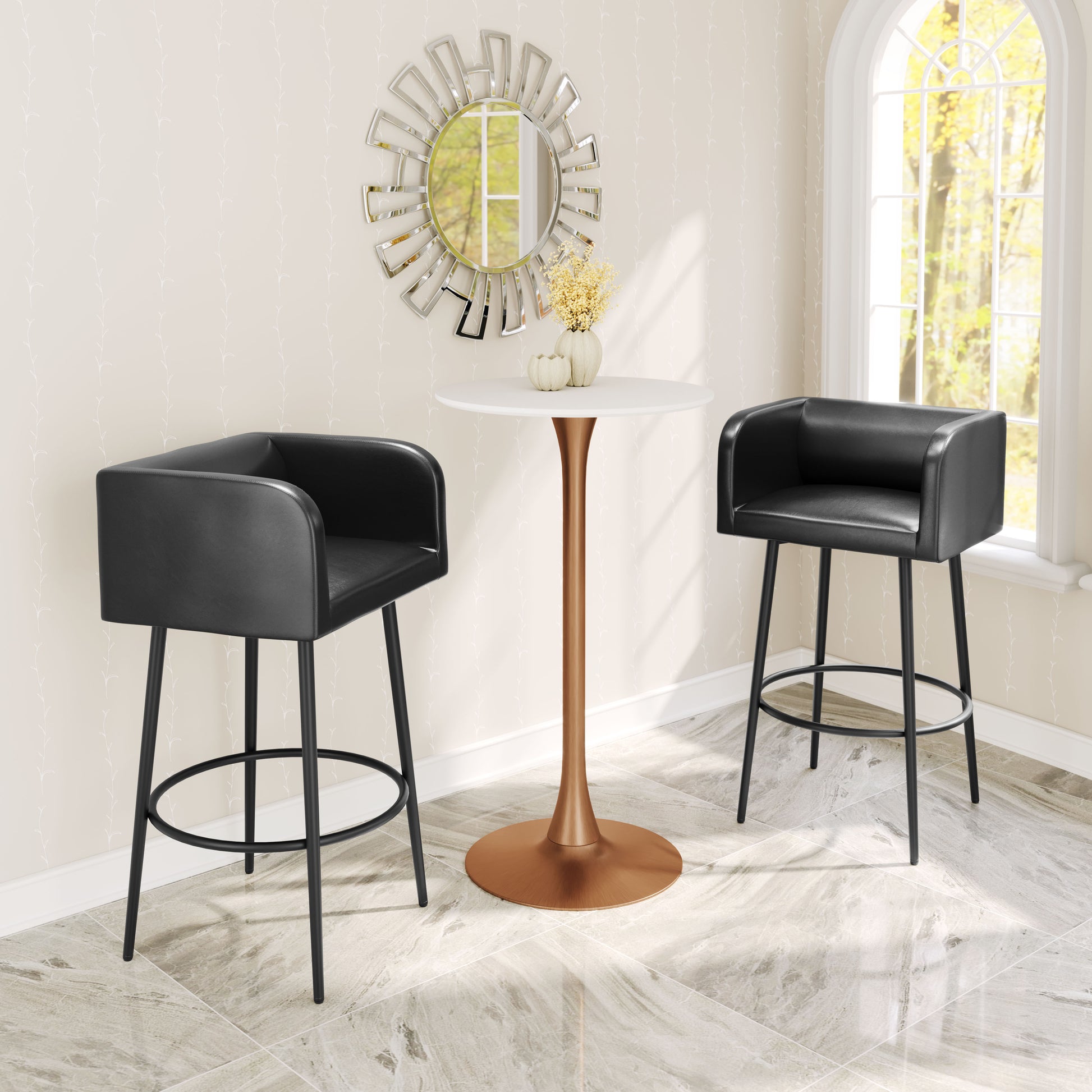 Horbat Barstool (Set of 2) Black - Disselt Designs