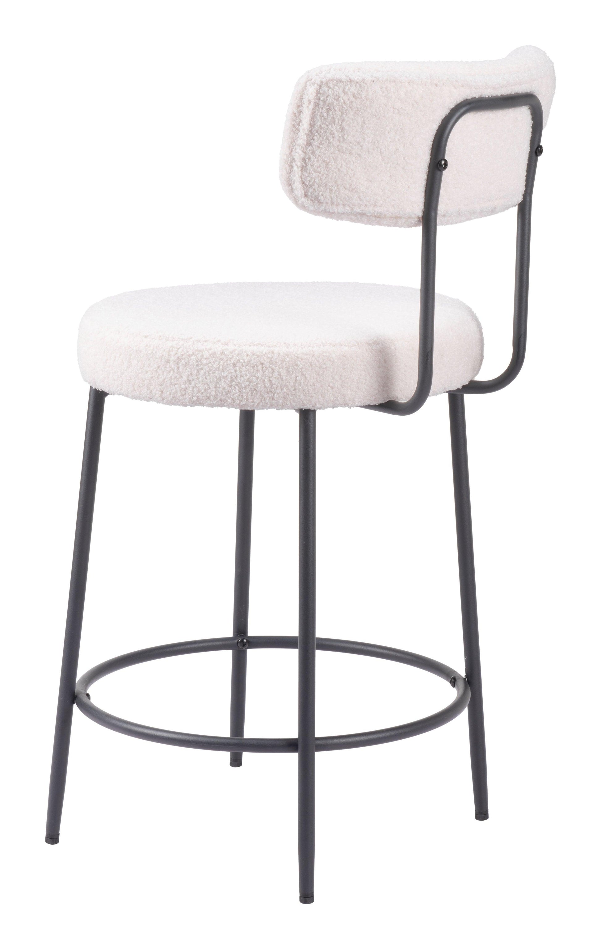 Blanca Counter Stool (Set of 2) Ivory - Disselt Designs