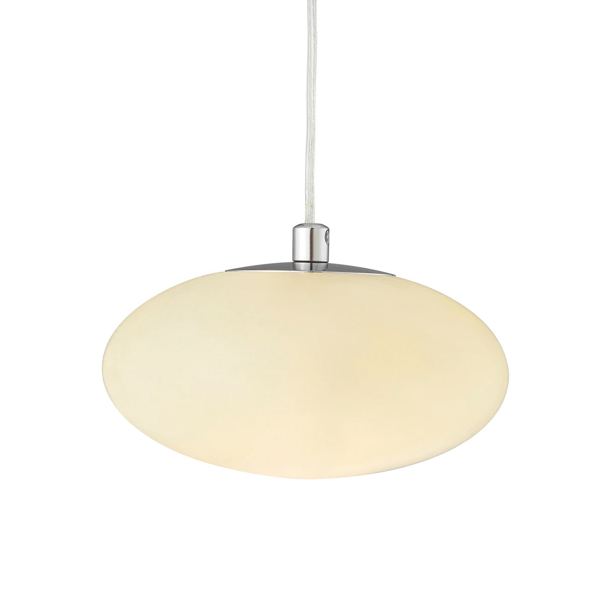 Spanish Alabaster Pendant // Chrome - Disselt Designs