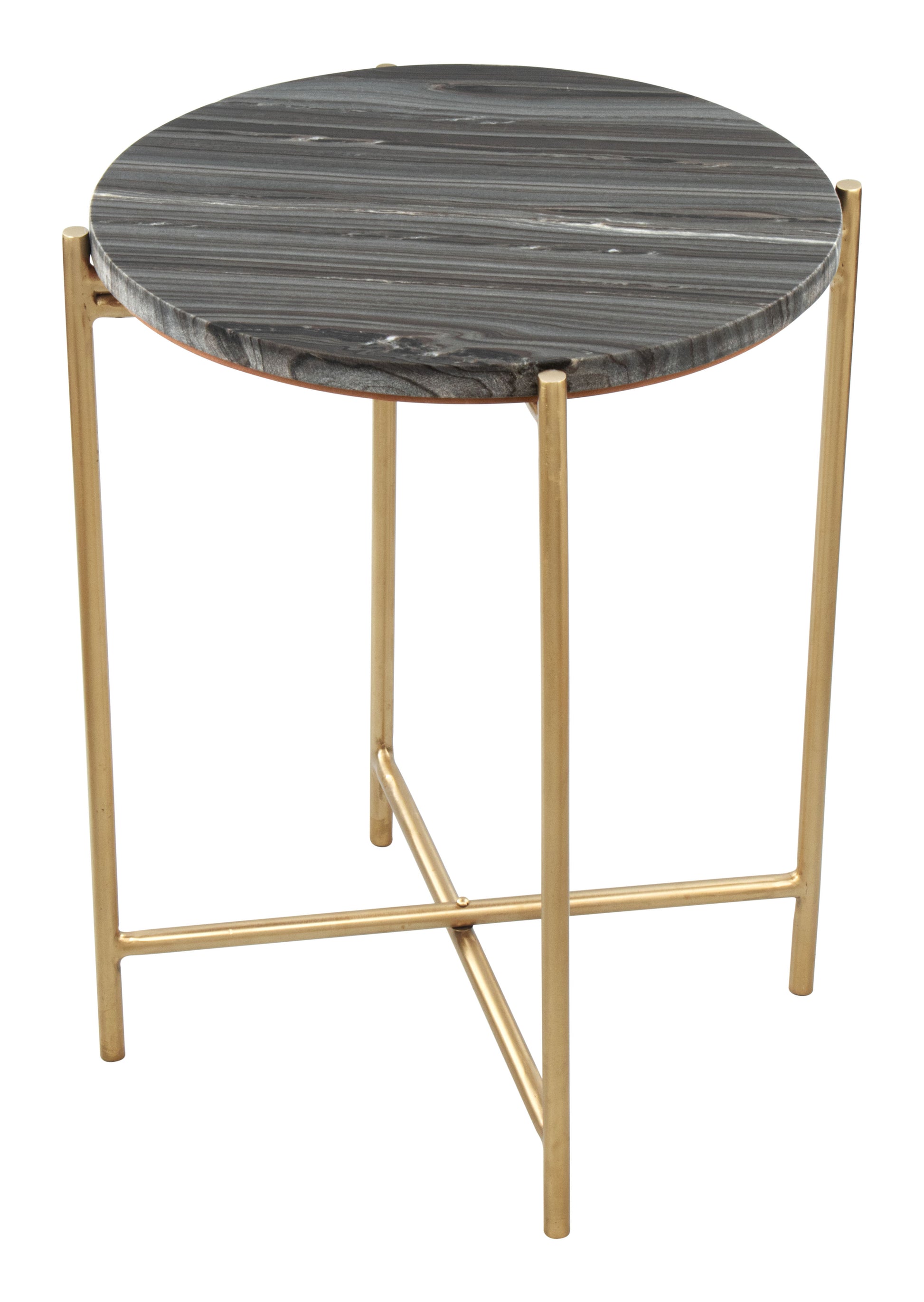 David Side Table Gray & Gold - Disselt Designs