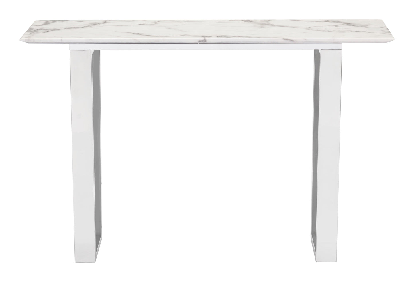 Atlas Console Table White & Silver - Disselt Designs