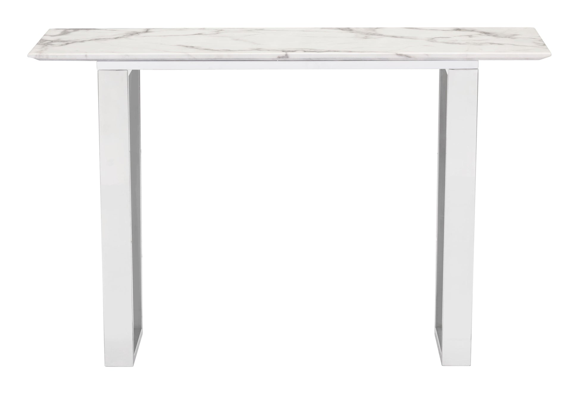 Atlas Console Table White & Silver - Disselt Designs