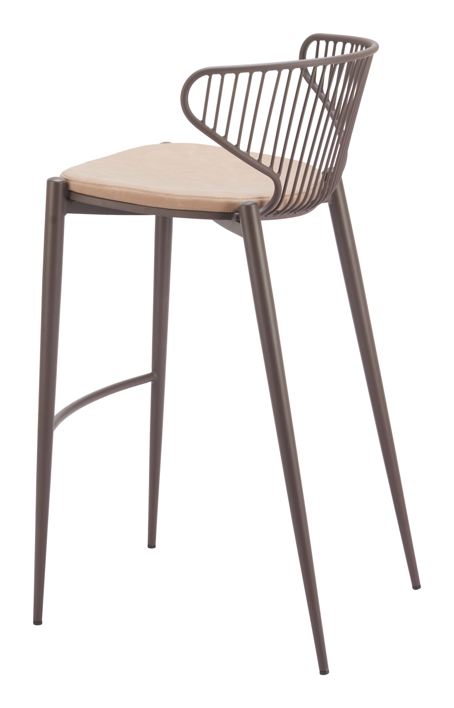 Silues Barstool (Set of 2) Taupe & Brown - Disselt Designs