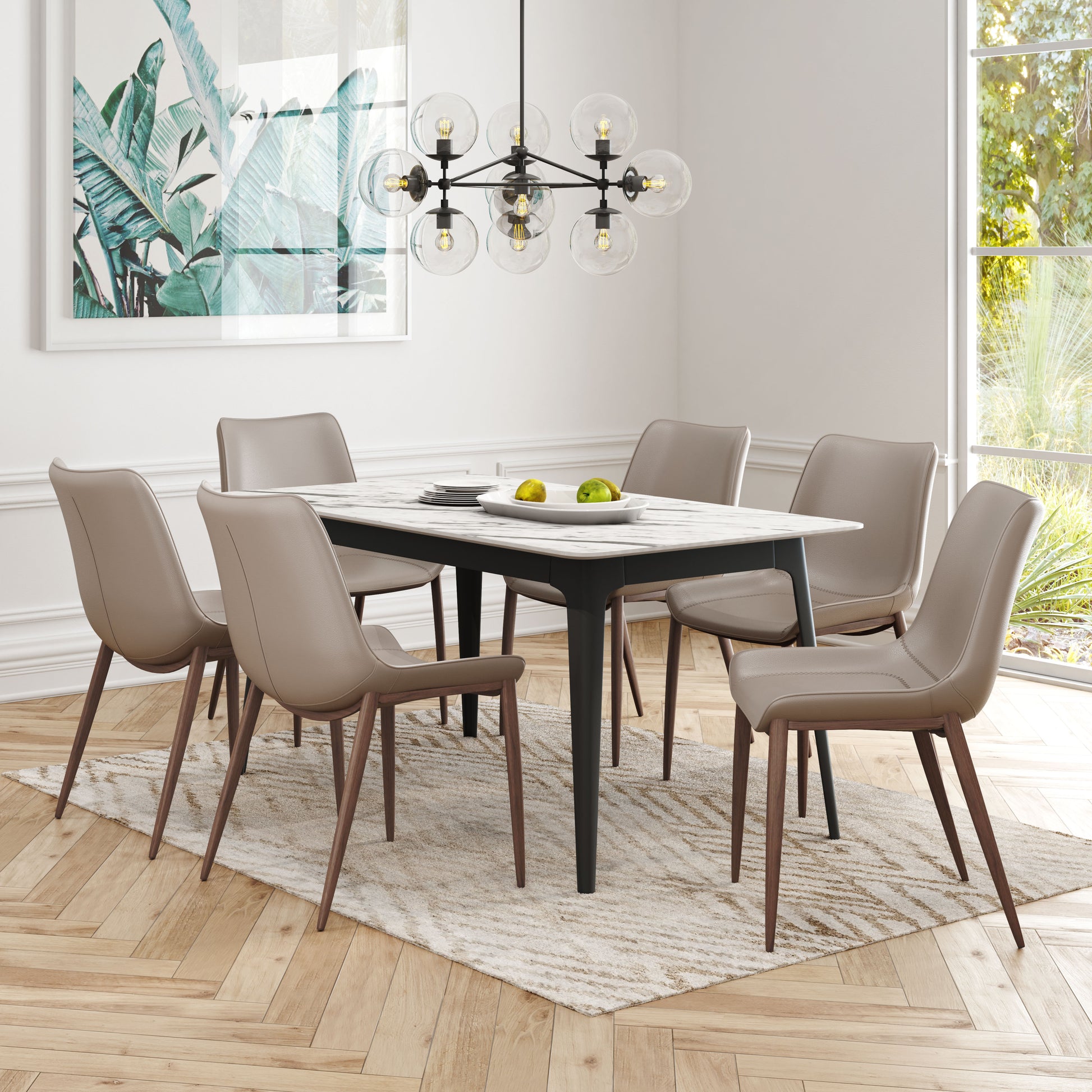 Magnus Dining Chair (Set of 2) Brown & Walnut - Disselt Designs