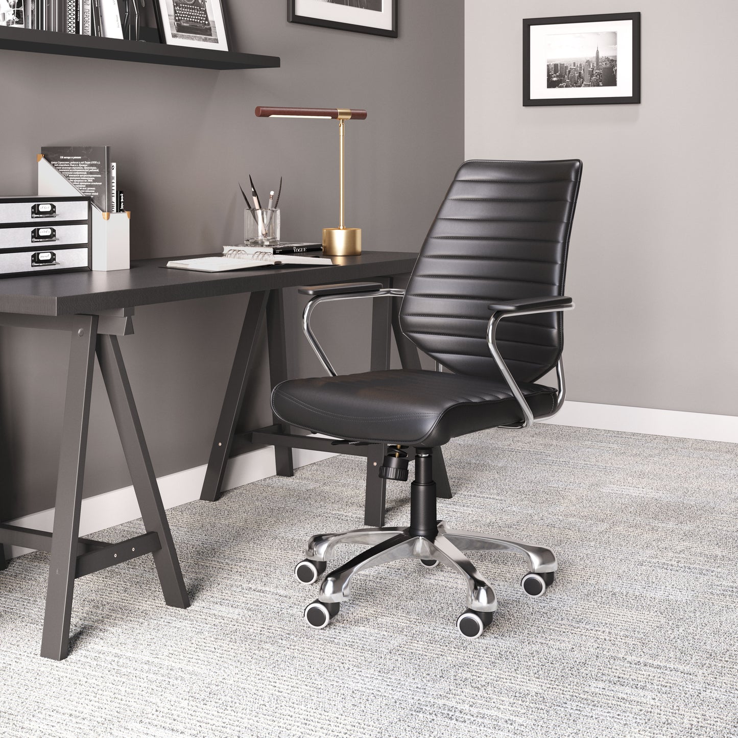 Enterprise Low Back Office Chair Black - Disselt Designs
