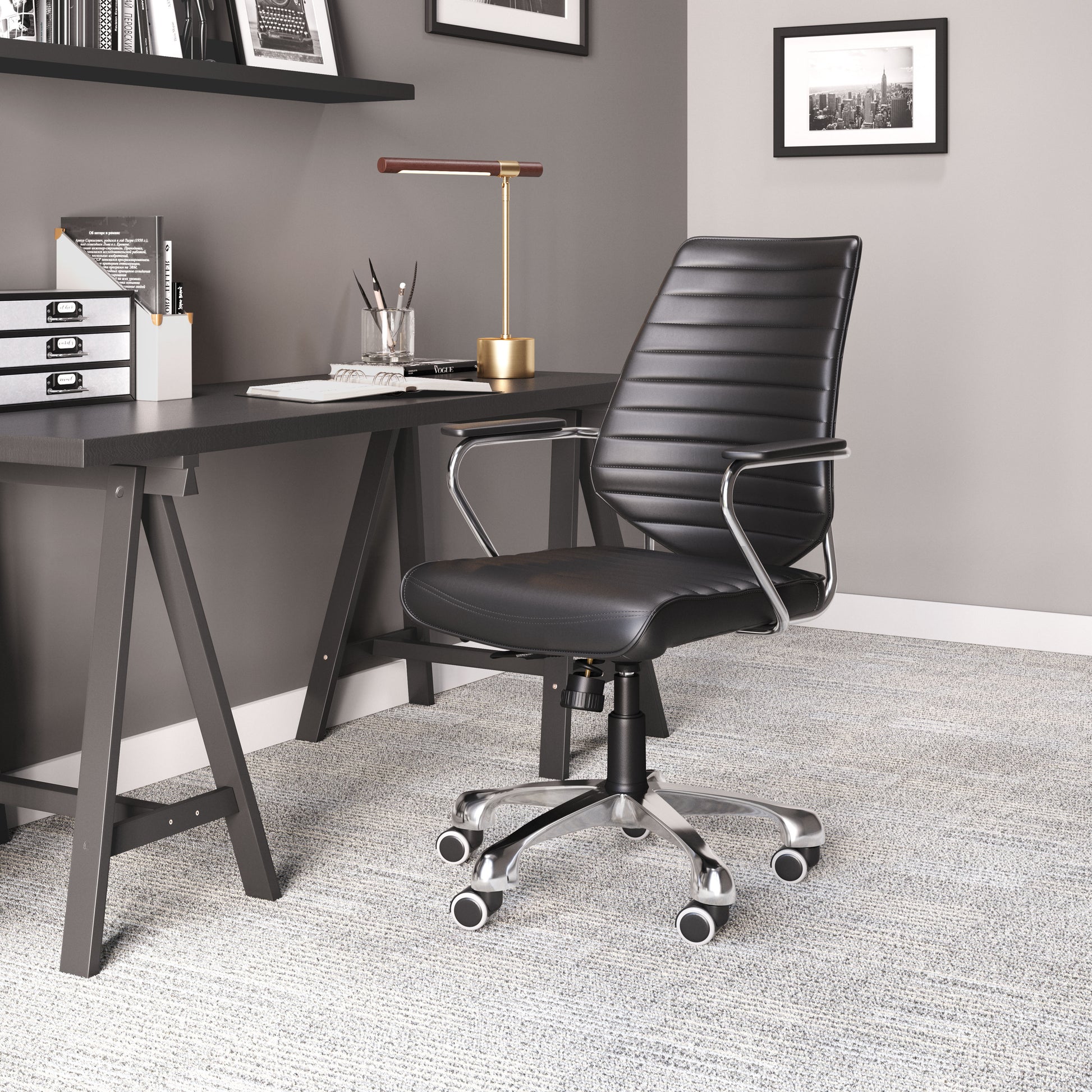 Enterprise Low Back Office Chair Black - Disselt Designs