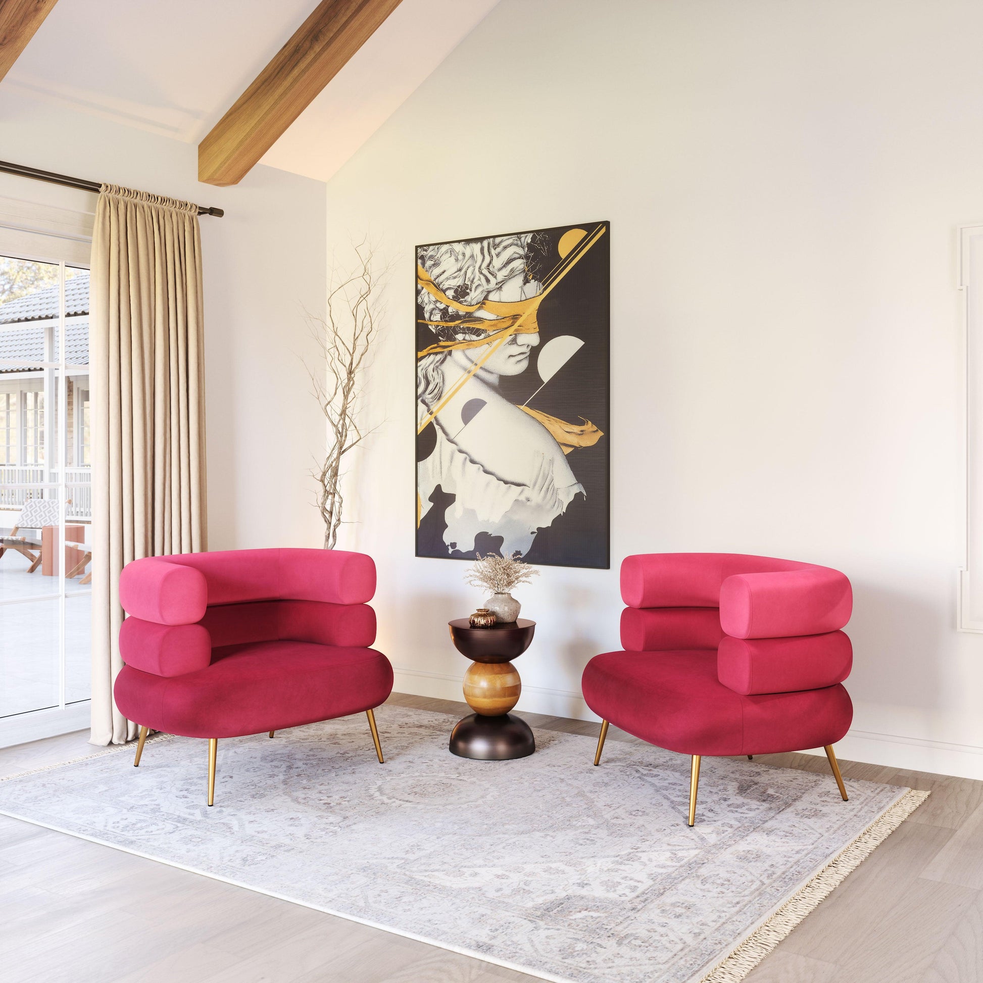 Arish Accent Chair Red - Disselt Designs