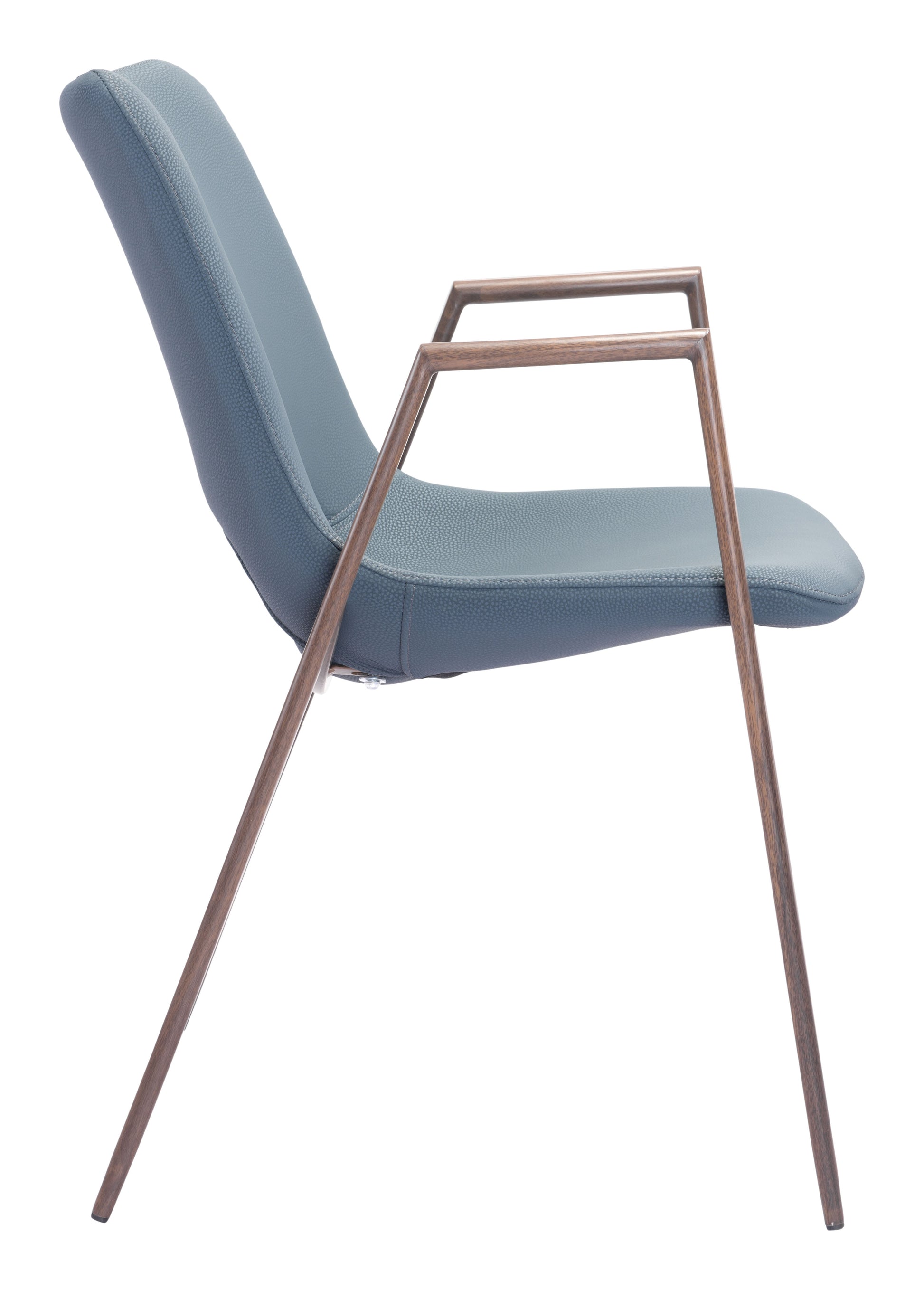 Desi Dining Chair (Set of 2) Azure Gray & Walnut - Disselt Designs