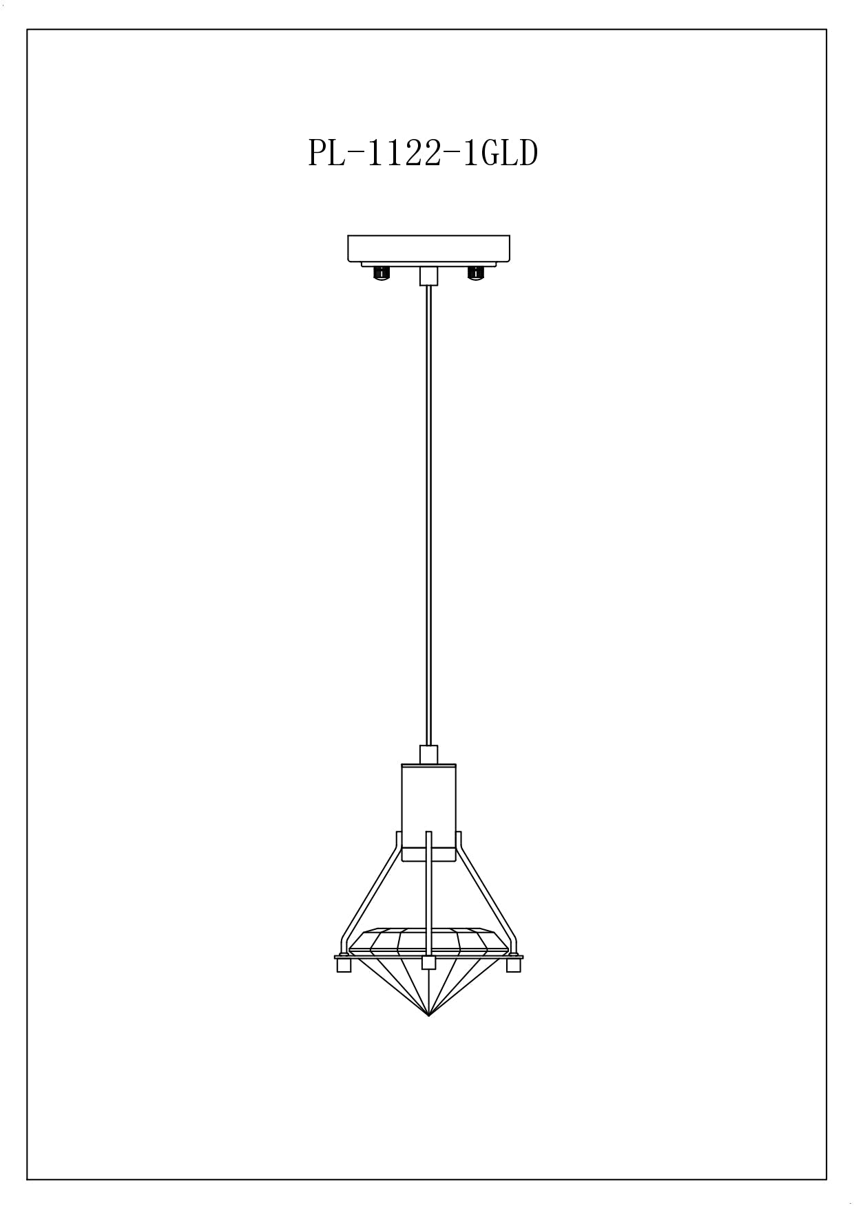Hollywood Diamond 1 Light Pendant // Gold - Disselt Designs