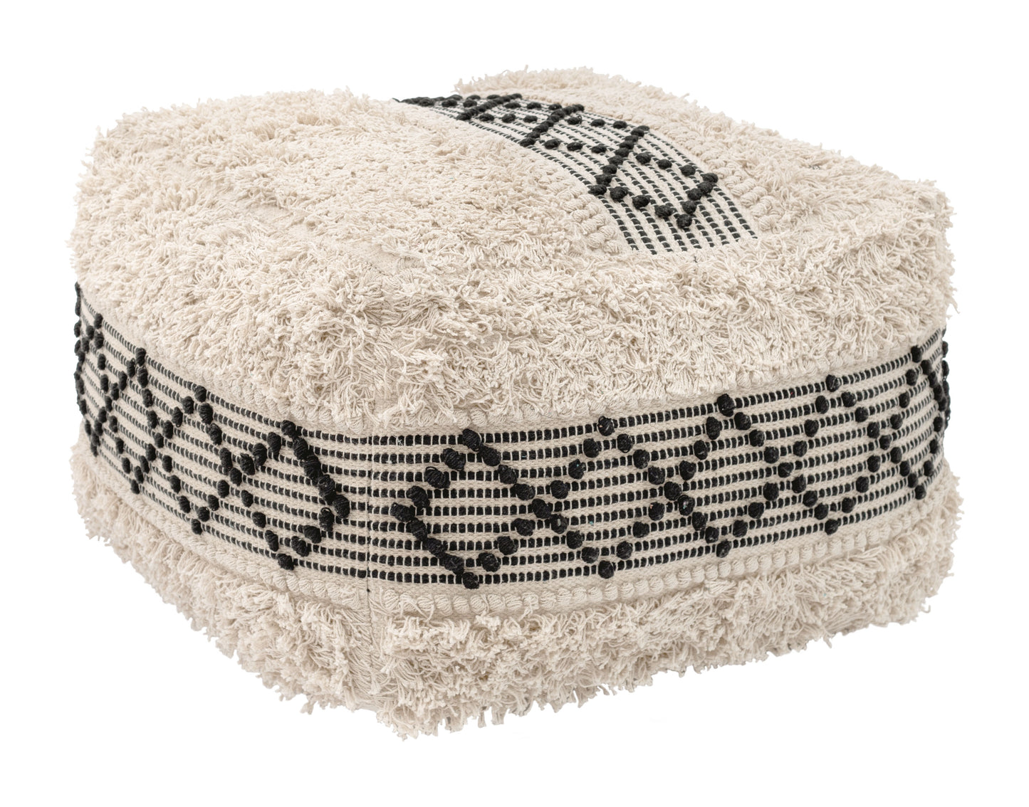 Pisco Ottoman Beige & Black - Disselt Designs