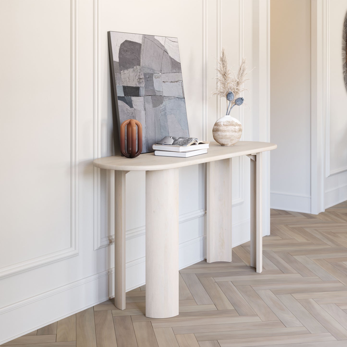 Risan Console Table Whitewashed - Disselt Designs