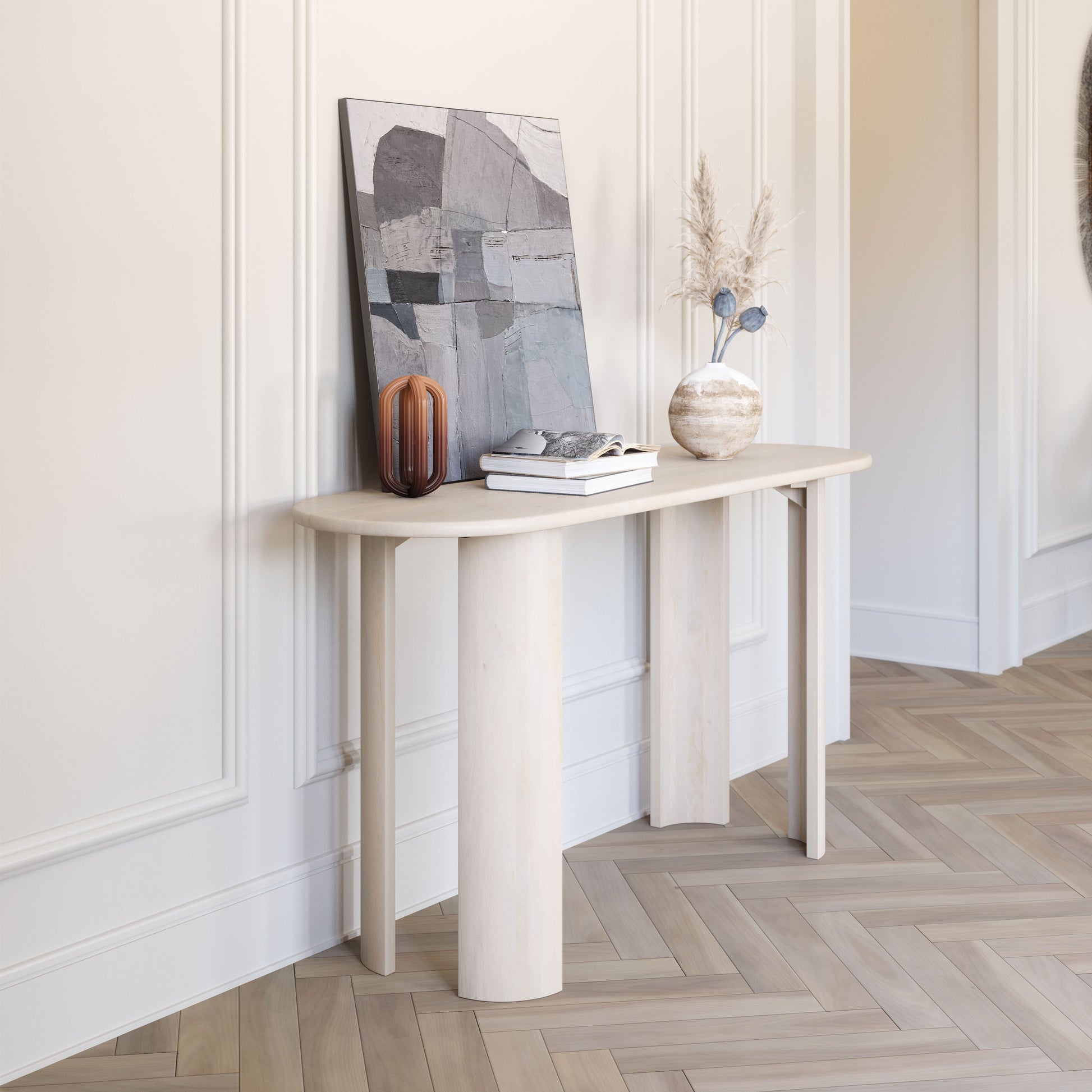 Risan Console Table Whitewashed - Disselt Designs