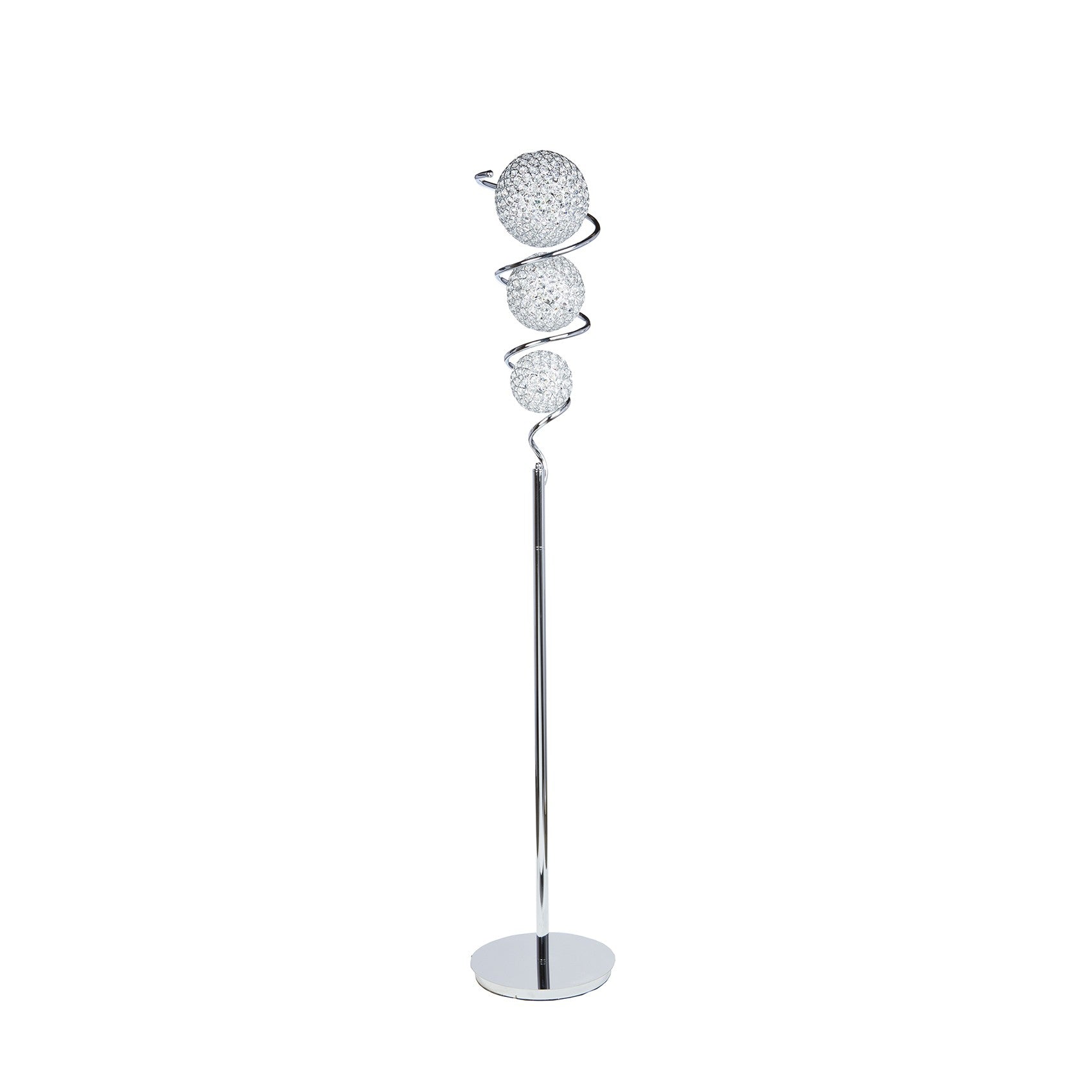 Vertical Crystal Sphere Floor Lamp // 3 Light - Disselt Designs