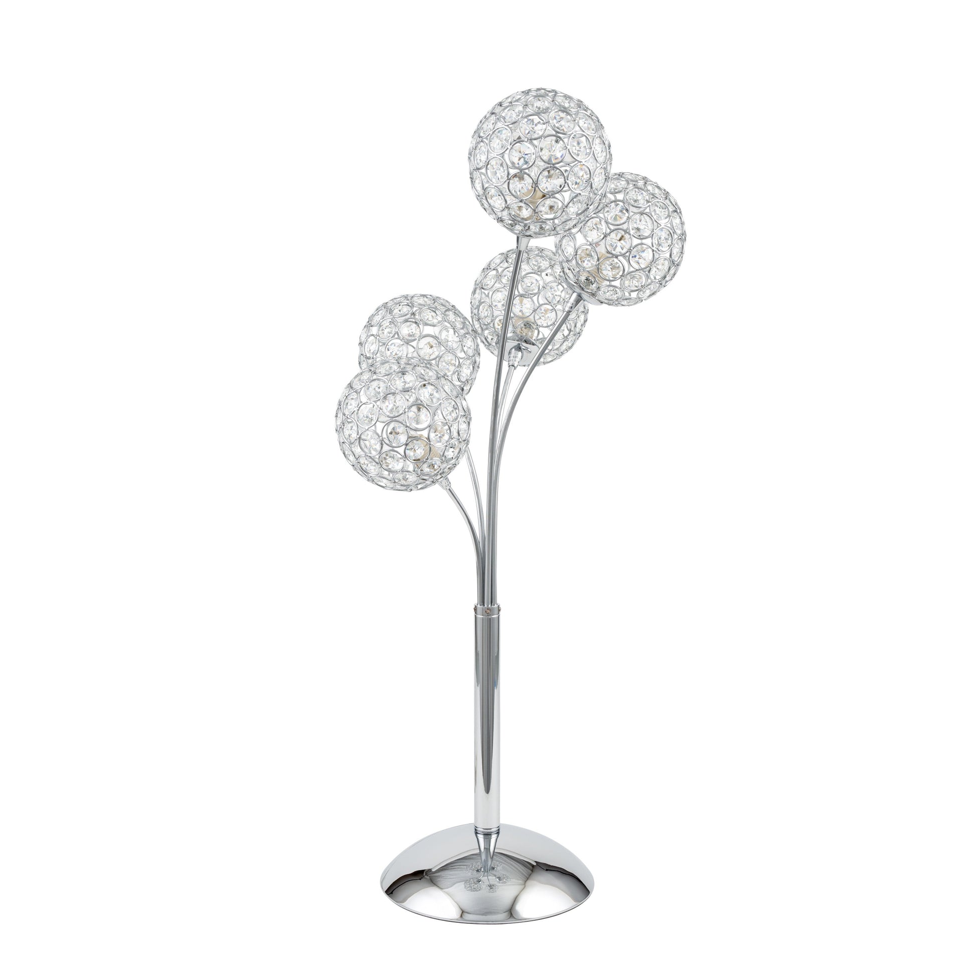 Thailand Crystal Domes Table Lamp // 5 Light - Disselt Designs