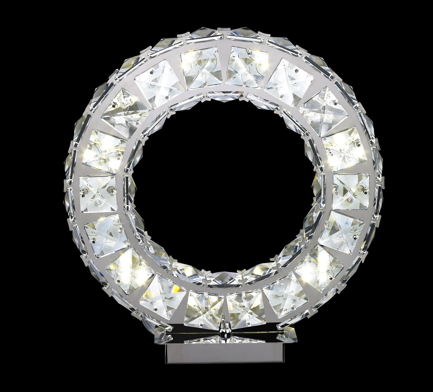 Round Crystal Extravaganza 11" Table Lamp // Chrome - Disselt Designs