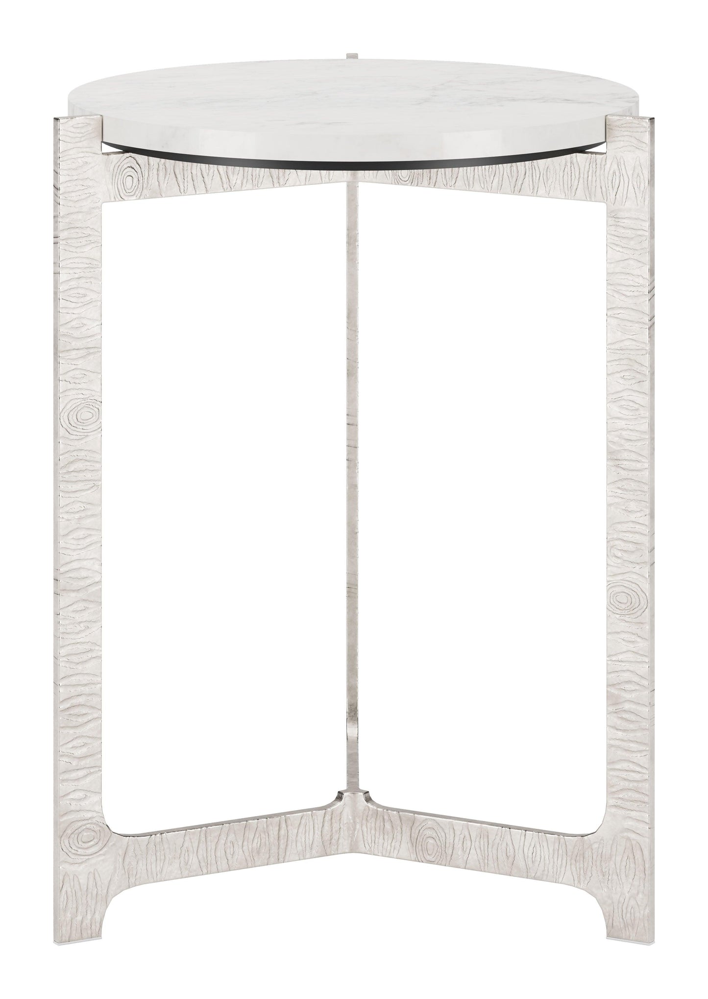 Barmas Side Table White & Silver - Disselt Designs