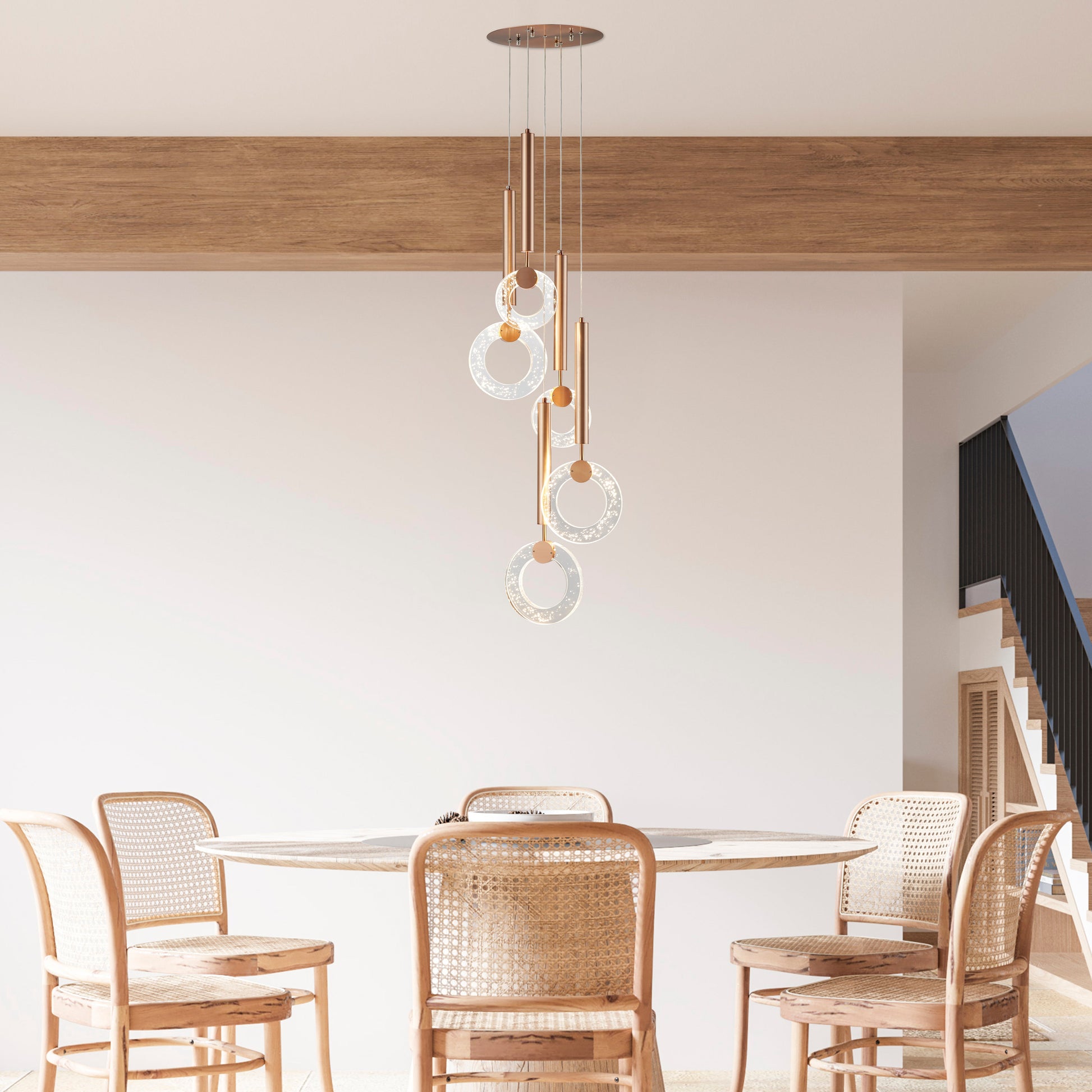 Glitter Rings Flush Chandelier // Bronze - Disselt Designs