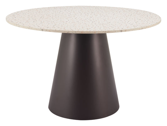 Jorf Dining Table Beige & Bronze - Disselt Designs