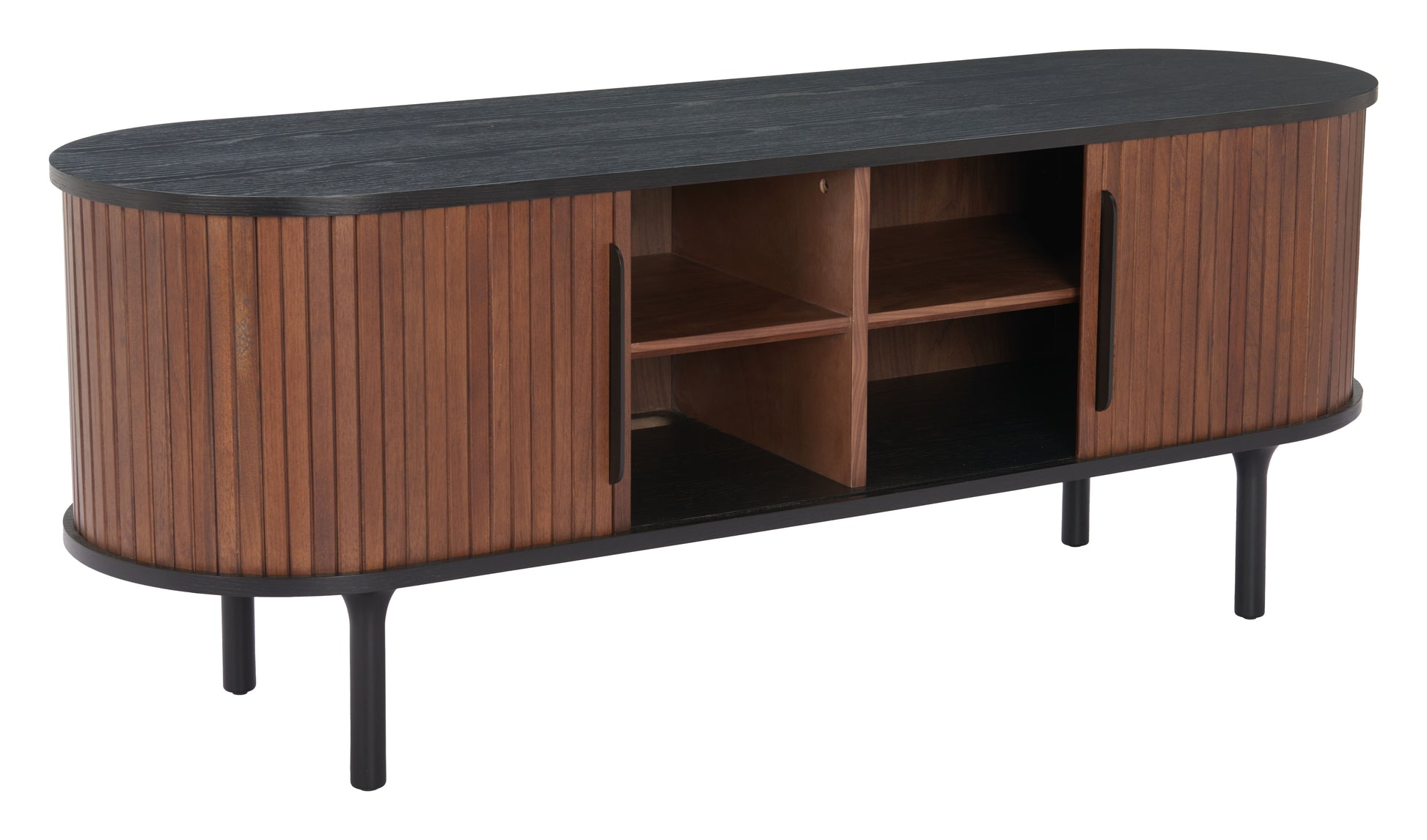 Koriana Entertainment Stand Black & Walnut - Disselt Designs