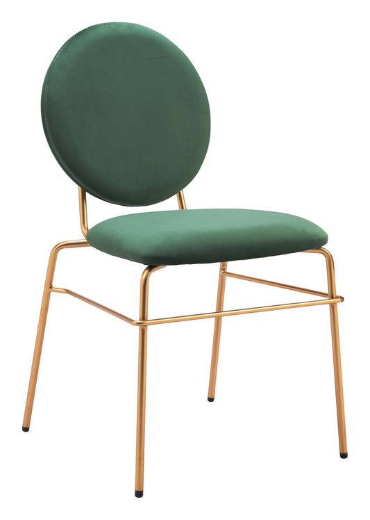 Odessa Dining Chair (Set of 2) Green & Gold - Disselt Designs