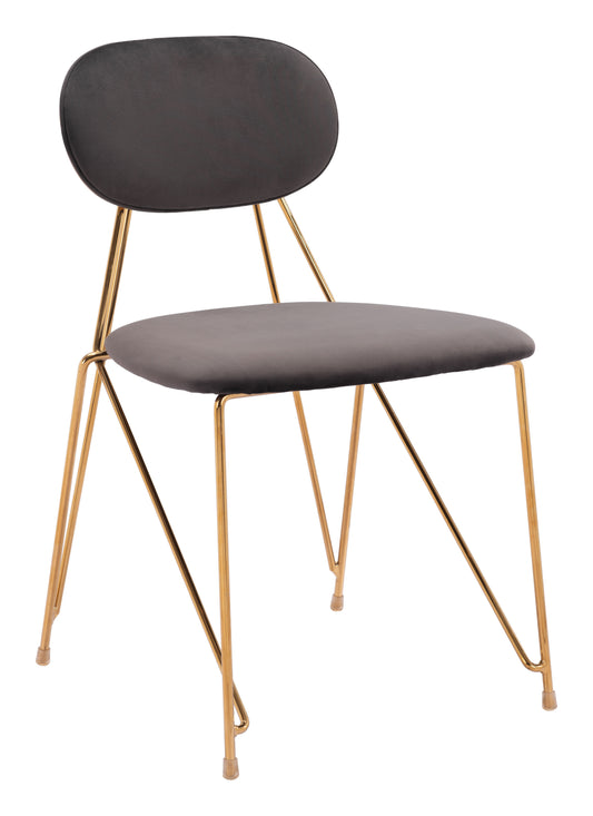 Georges Dining Chair (Set of 2) Gray & Gold - Disselt Designs