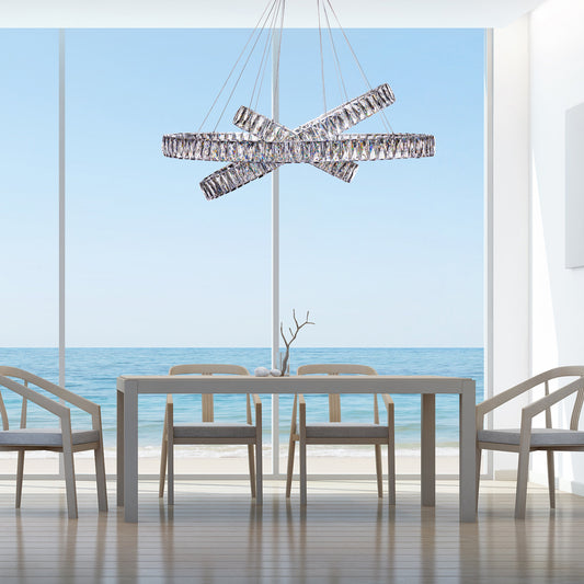 Crystal Elegance LED Chandelier // 3 Ovals - Disselt Designs