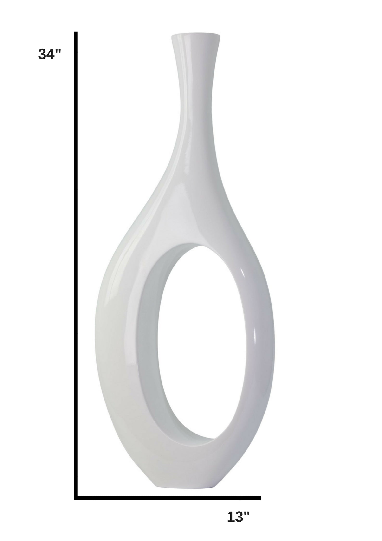 Trombone Vase // Small White - Disselt Designs