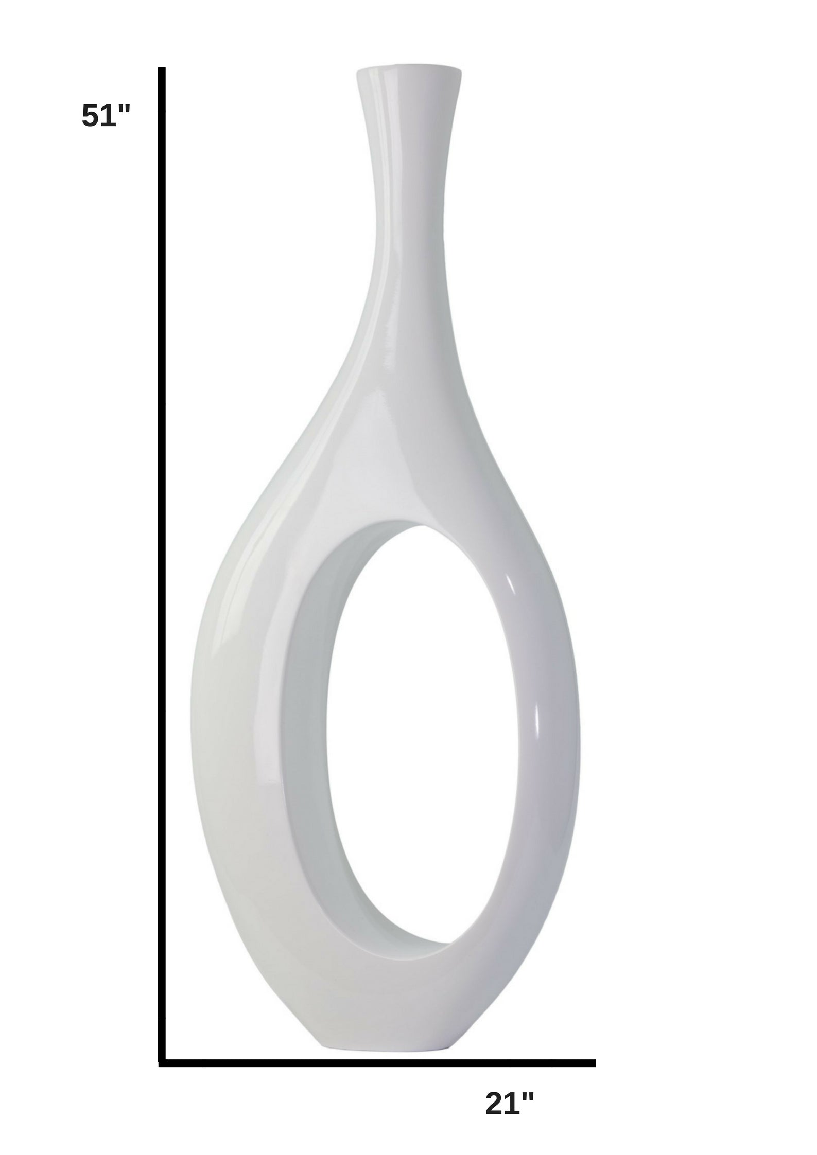 Trombone Vase // Large White - Disselt Designs