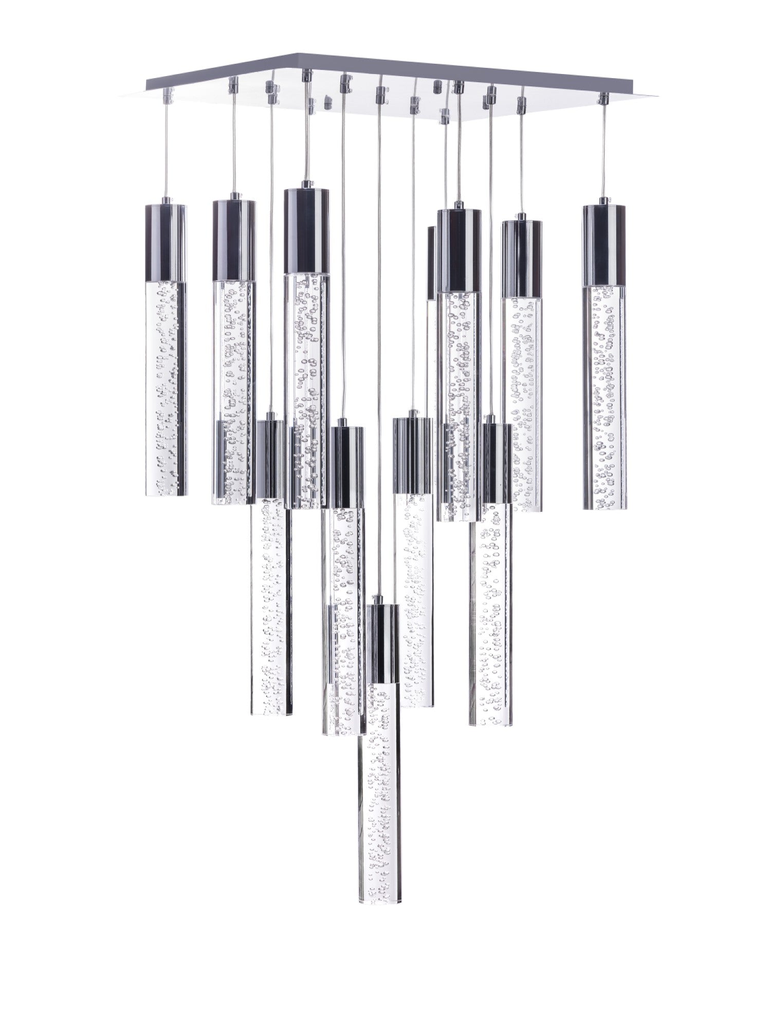 Acrylic Cylinder Chandelier// 13 Light - Disselt Designs