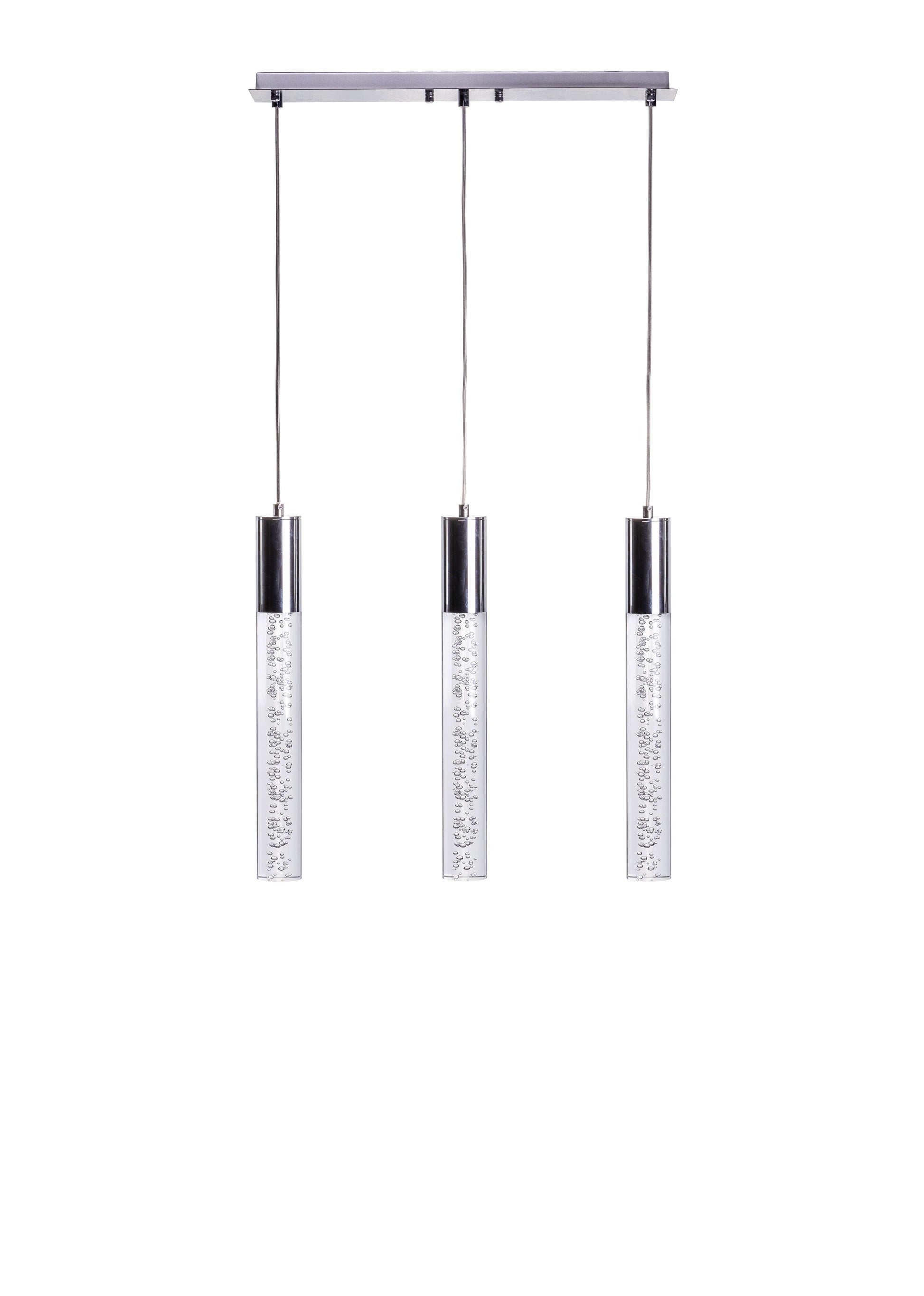 Acrylic Cylinder Chandelier // 3 Light - Disselt Designs