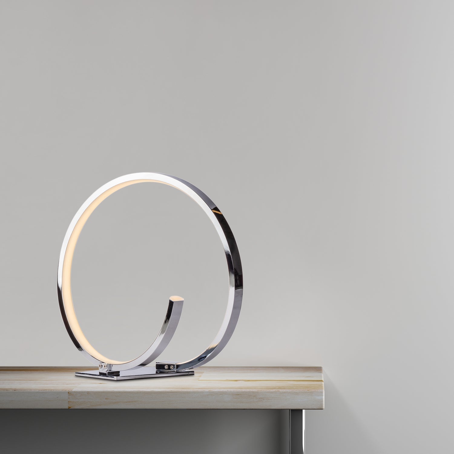 Circular Design LED Table Lamp // Chrome - Disselt Designs