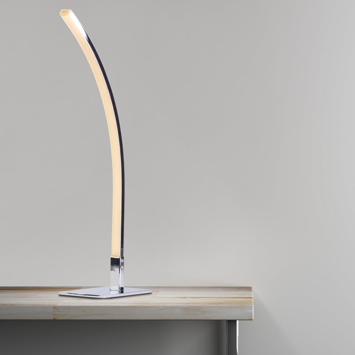 Modern Arc Design Table Lamp // Chrome - Disselt Designs