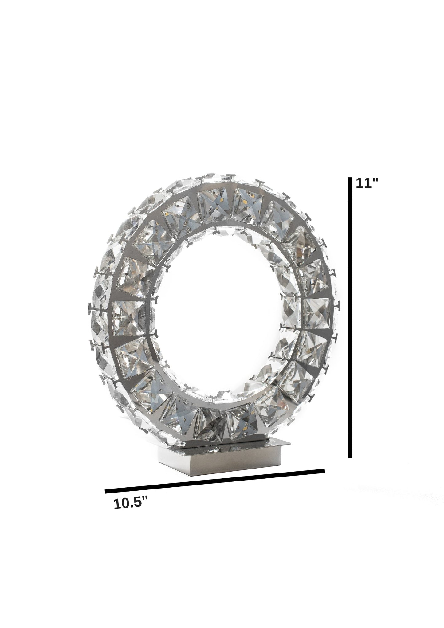 Round Crystal Extravaganza 11" Table Lamp // Chrome - Disselt Designs