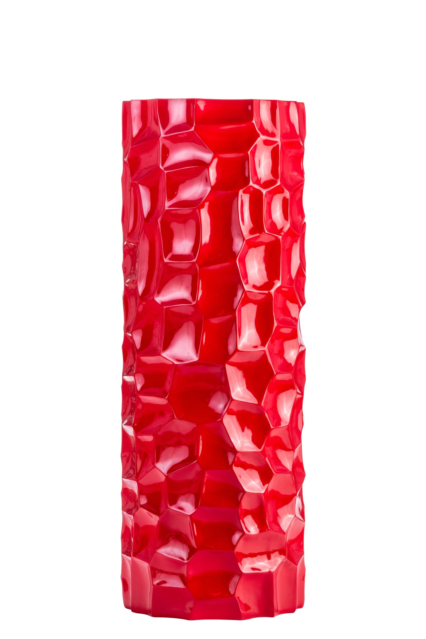 Textured Honeycomb Vase // Red, 36" - Disselt Designs