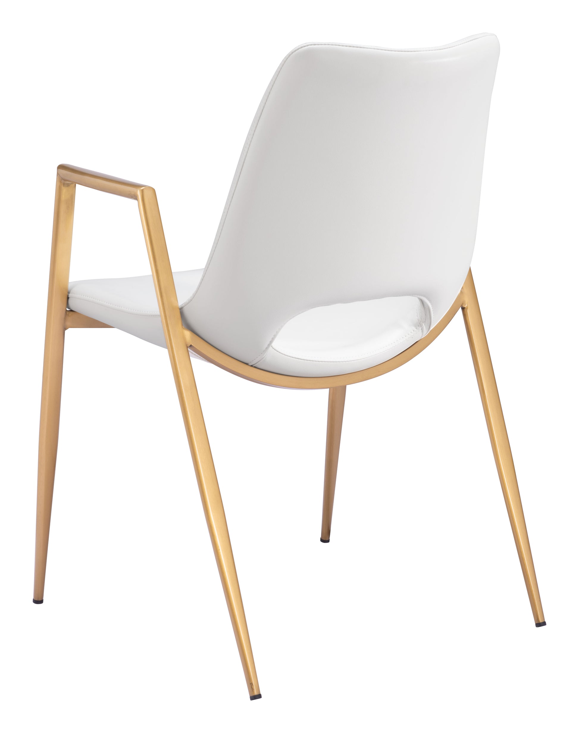 Desi Dining Chair (Set of 2) White & Gold - Disselt Designs
