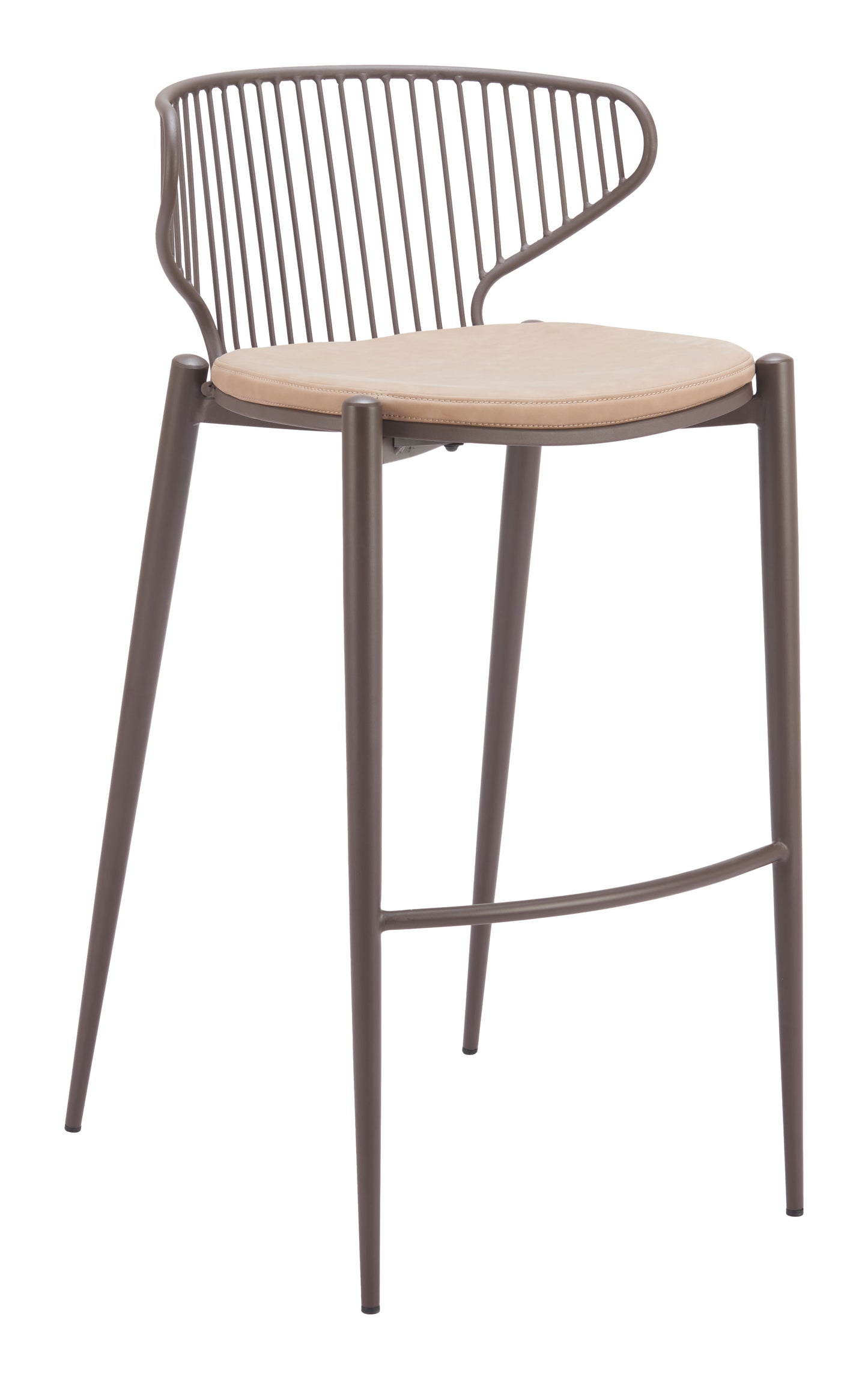 Silues Barstool (Set of 2) Taupe & Brown - Disselt Designs