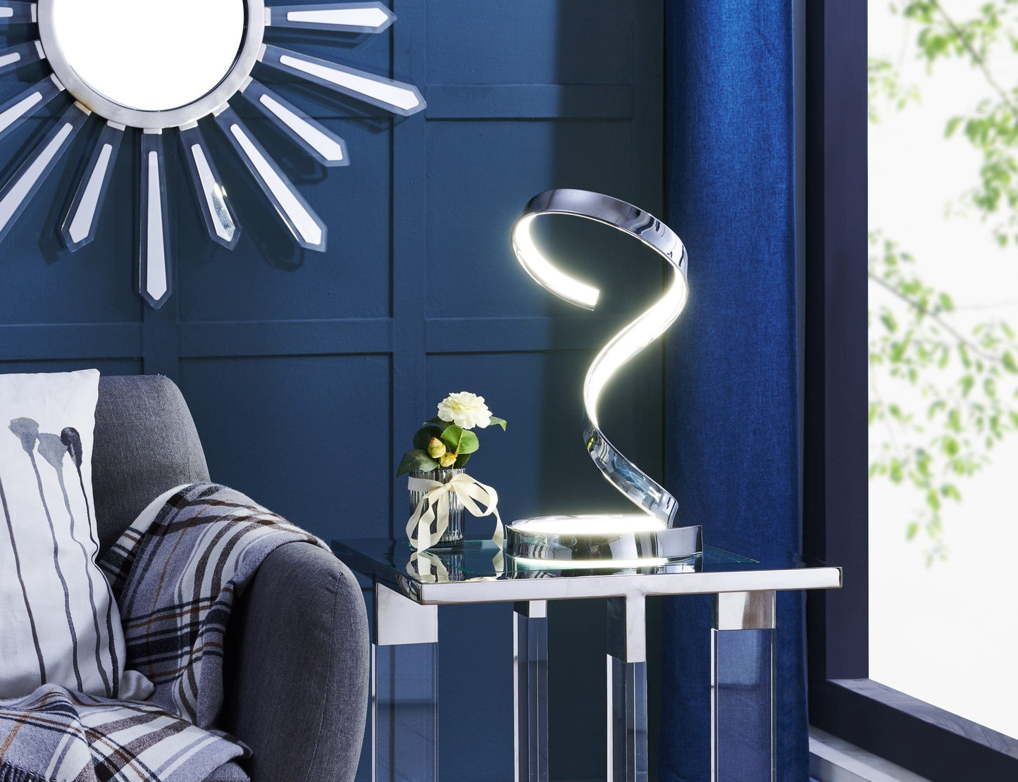 Hamburg Chrome Table Lamp // LED Strip & Dimmable Switch - Disselt Designs
