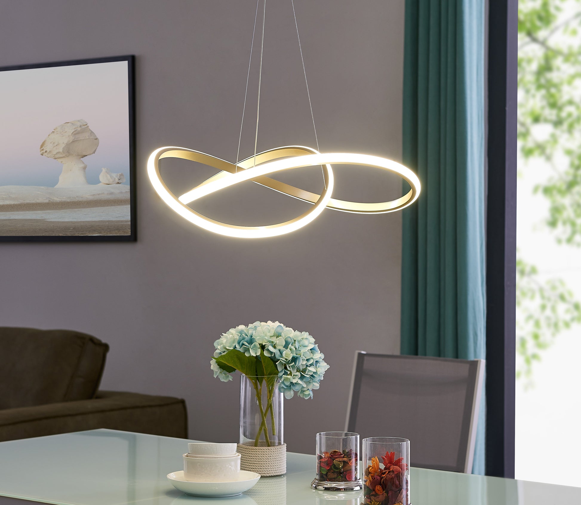 Edinburgh LED Chandelier // Gold - Disselt Designs