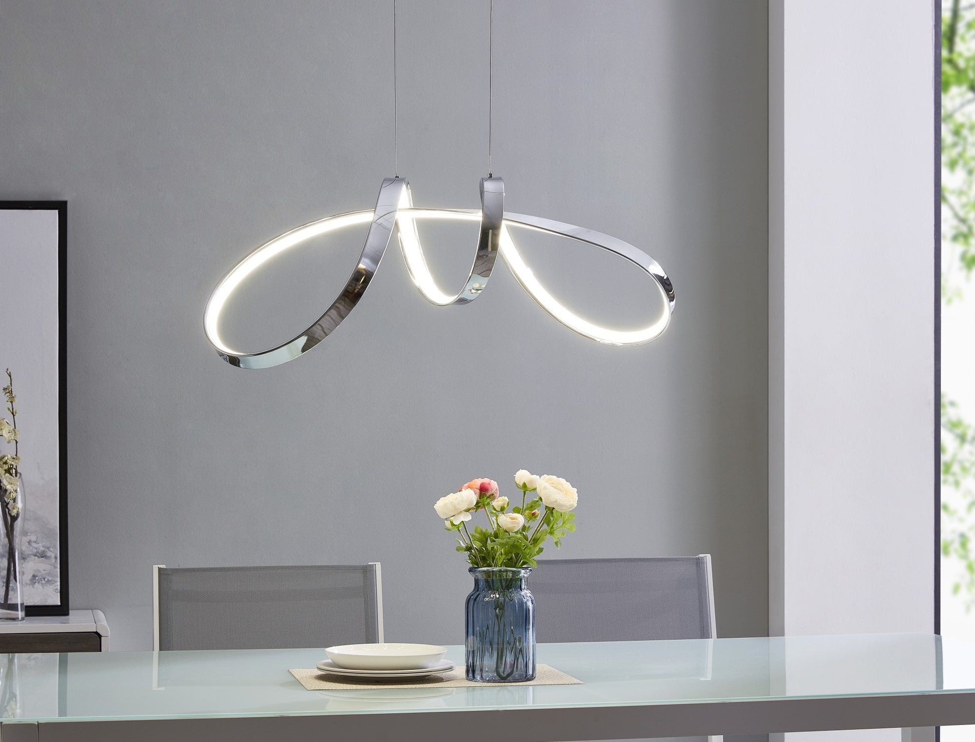 Lisbon LED Chandelier // Chrome - Disselt Designs