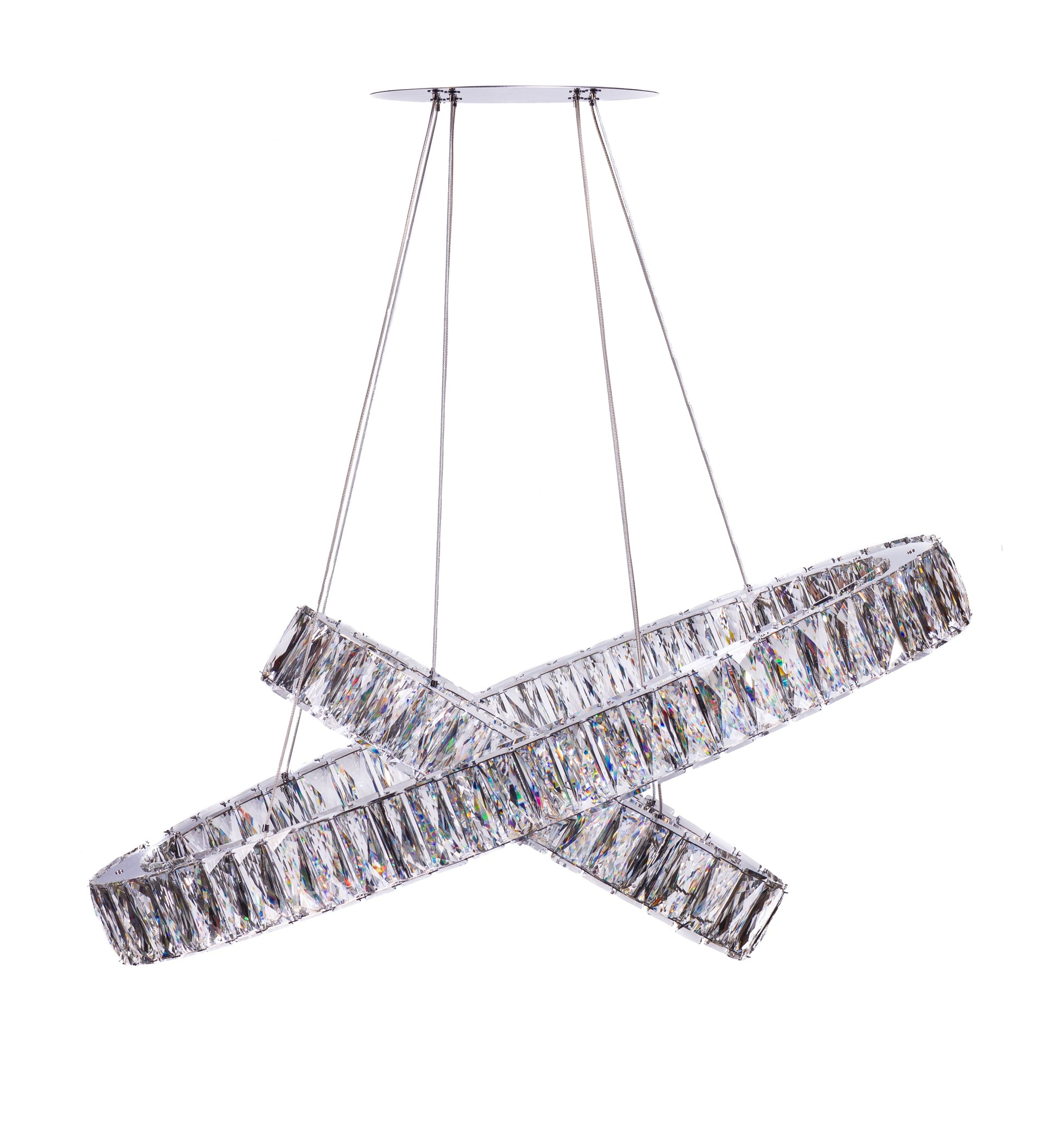Crystal Elegance LED Chandelier // 2 Ovals - Disselt Designs