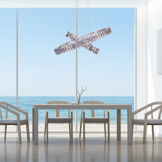 Crystal Elegance LED Chandelier // 2 Ovals - Disselt Designs