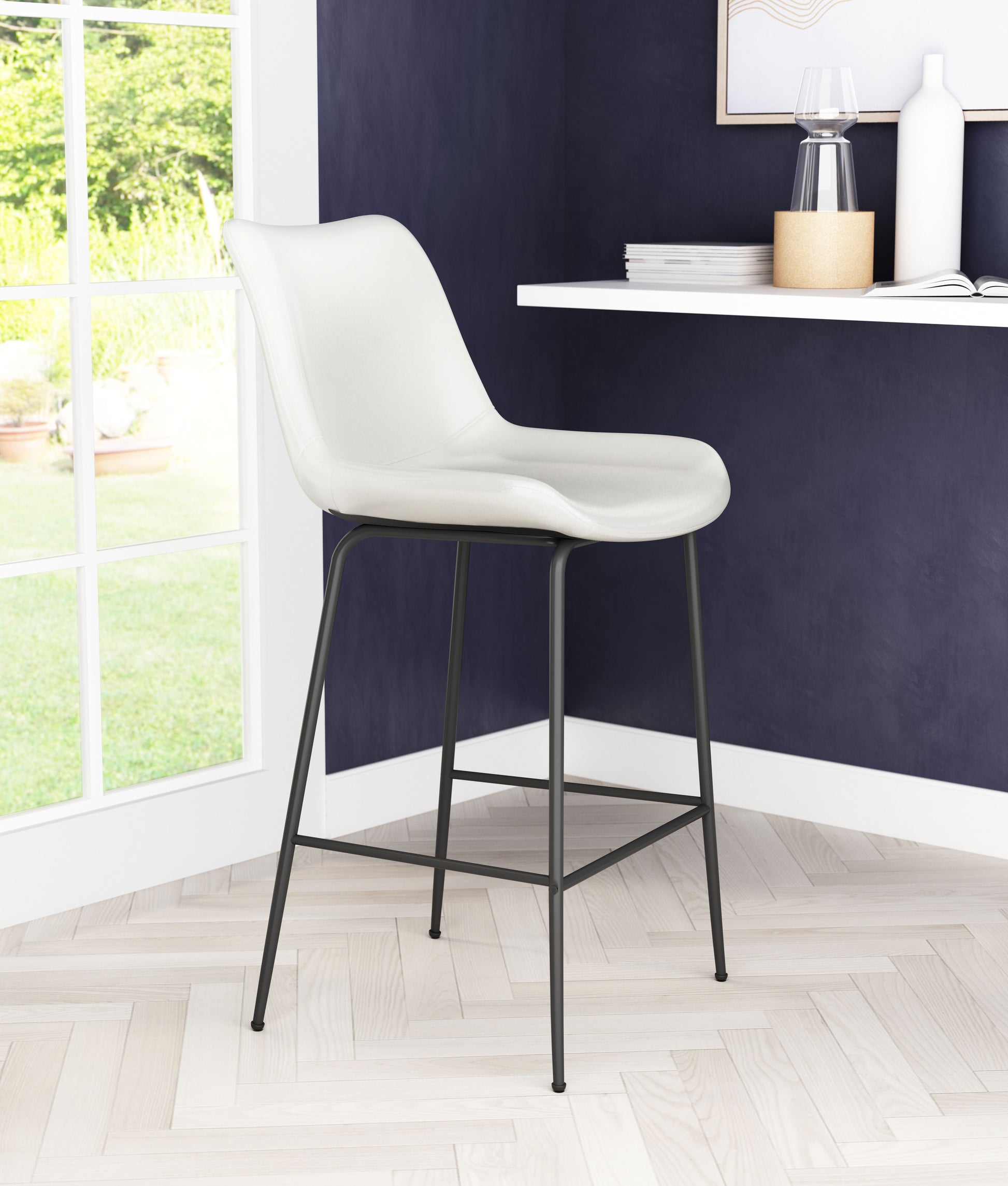 Byron Counter Stool White - Disselt Designs
