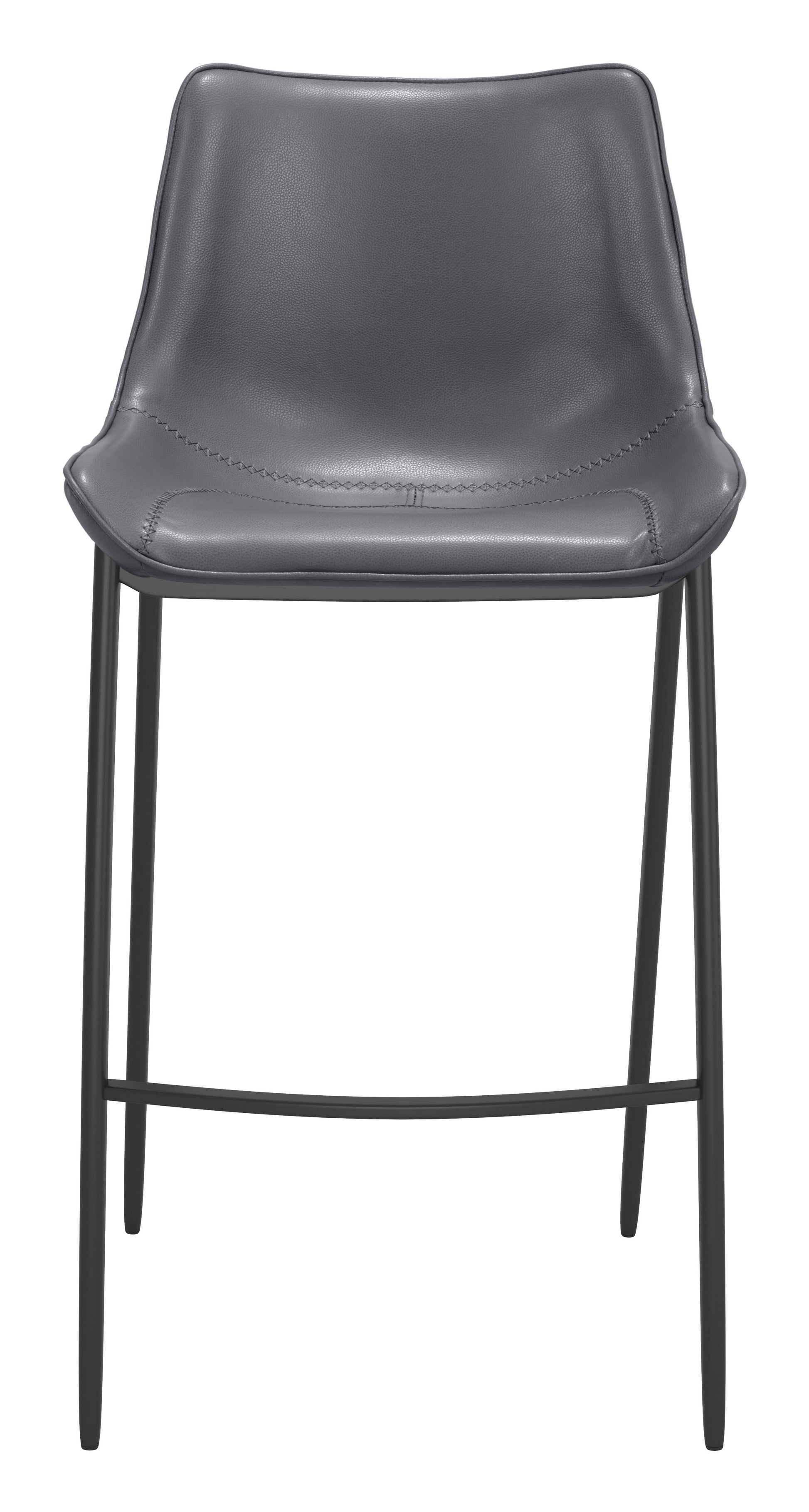 Magnus Barstool (Set of 2) Dark Gray & Black - Disselt Designs