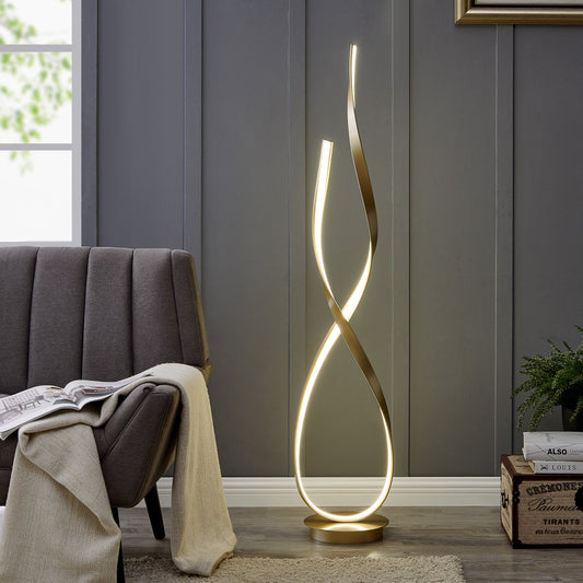 Vienna LED 55" Tall Floor Lamp // Sandy Gold - Disselt Designs