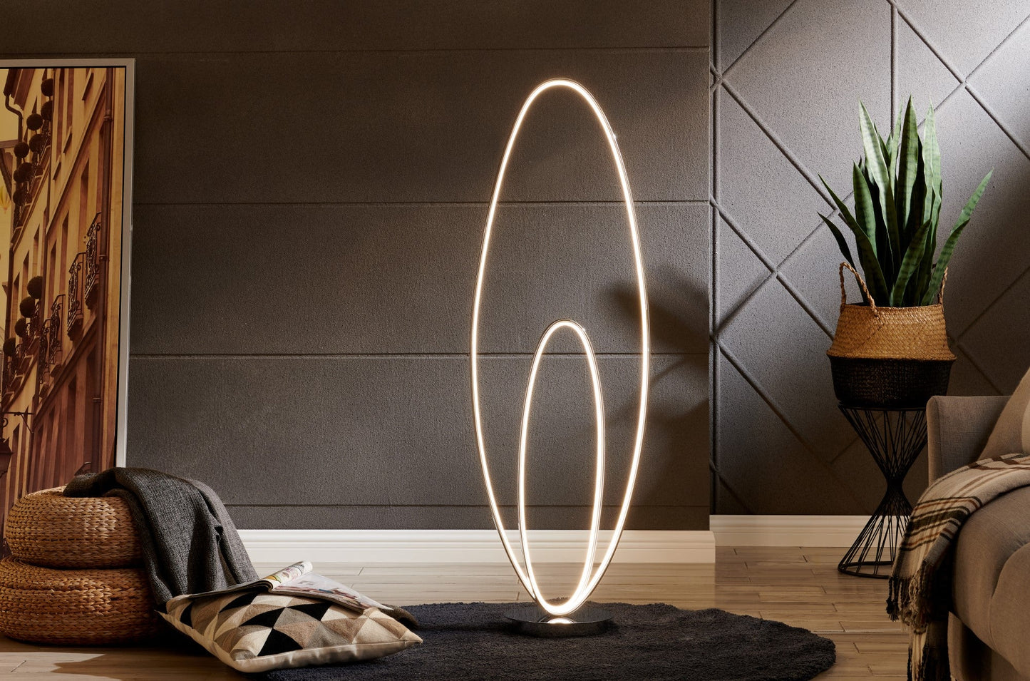 Milan Chrome LED 65" Floor Lamp // Dimmable - Disselt Designs