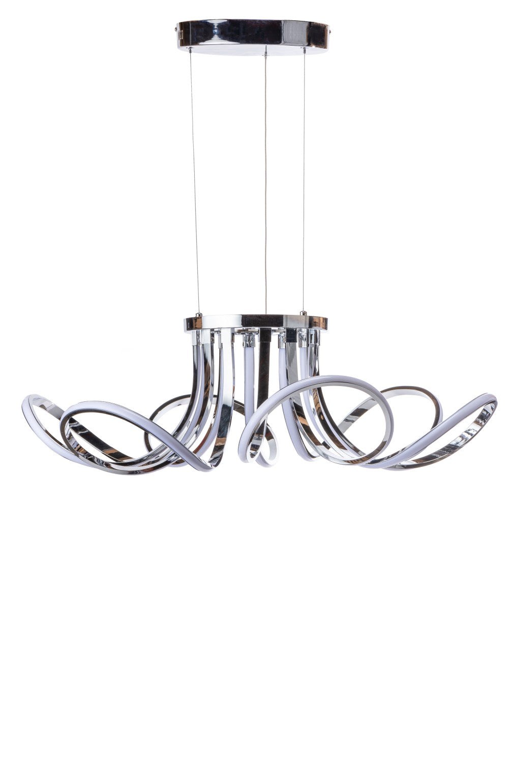 6 Petal Flower Dimmable LED Chandelier // Chrome - Disselt Designs